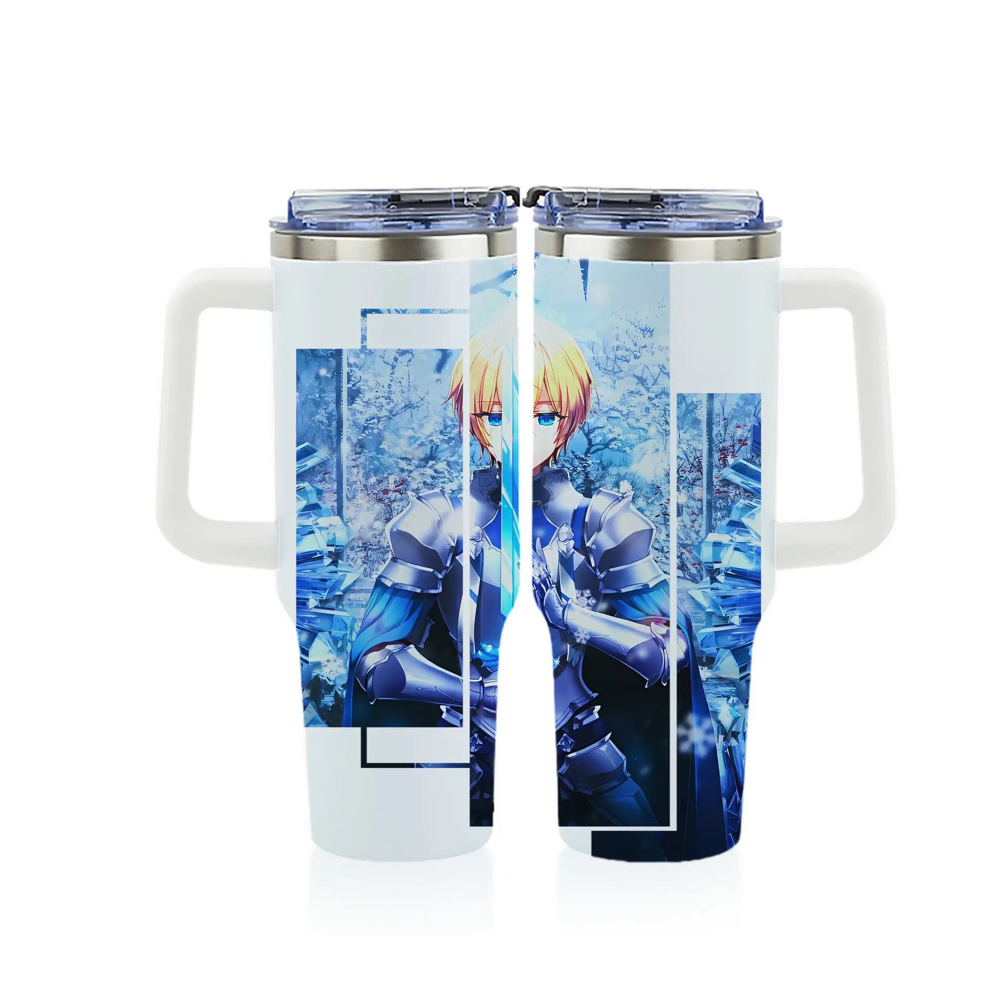 ソードアートオンライン グッズ ユージオ - 1200mL フルプリント車用タンブラー ・ 304ステンレス 内側 ・ 201ステンレス 外側 ・ 保温 保冷 ・ 通勤 ドライブ アウトドア用