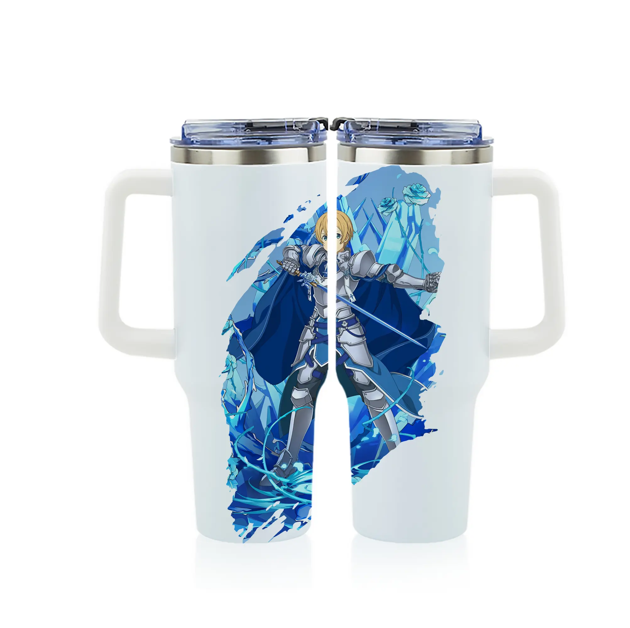 ソードアートオンライン グッズ ユージオ - 1200mL フルプリント車用タンブラー ・ 304ステンレス 内側 ・ 201ステンレス 外側 ・ 保温 保冷 ・ 通勤 ドライブ アウトドア用