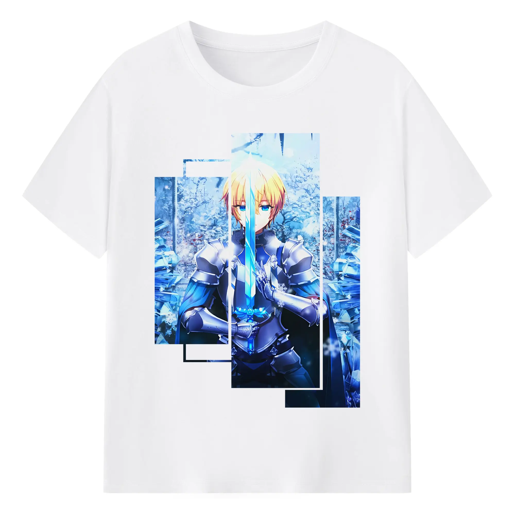 ソードアートオンライン グッズ ユージオ - 綿100％ 半袖Tシャツ ・ フロントプリント ・ 快適 通気性 ・ 日常使い 散歩 スポーツ用