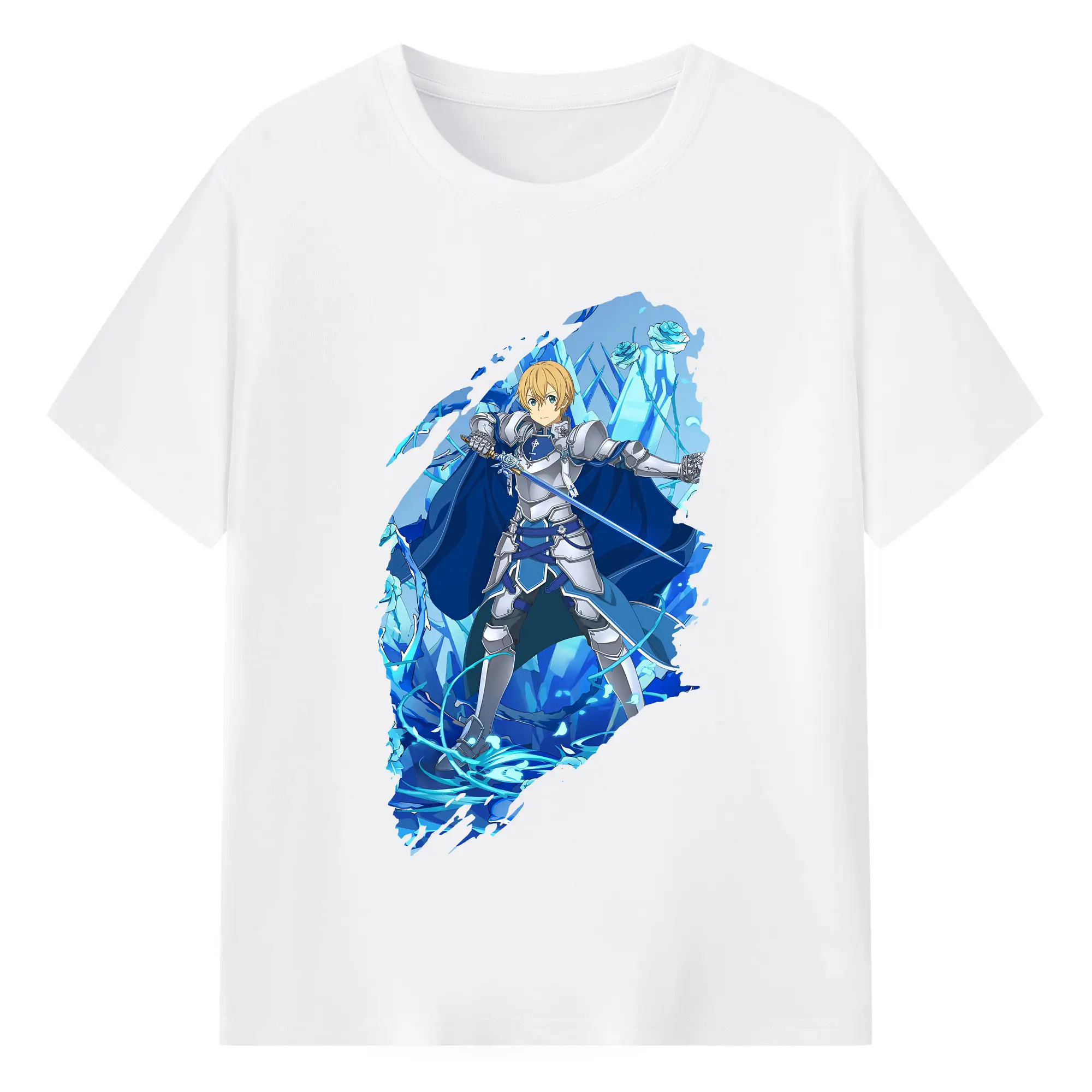 ソードアートオンライン グッズ ユージオ - 綿100％ 半袖Tシャツ ・ フロントプリント ・ 快適 通気性 ・ 日常使い 散歩 スポーツ用