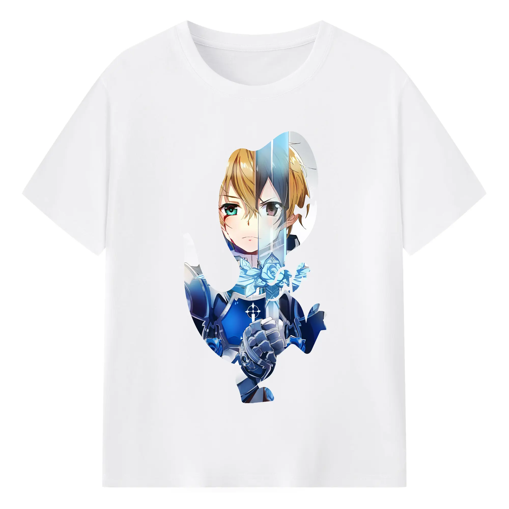 ソードアートオンライン グッズ ユージオ - 綿100％ 半袖Tシャツ ・ フロントプリント ・ 快適 通気性 ・ 日常使い 散歩 スポーツ用