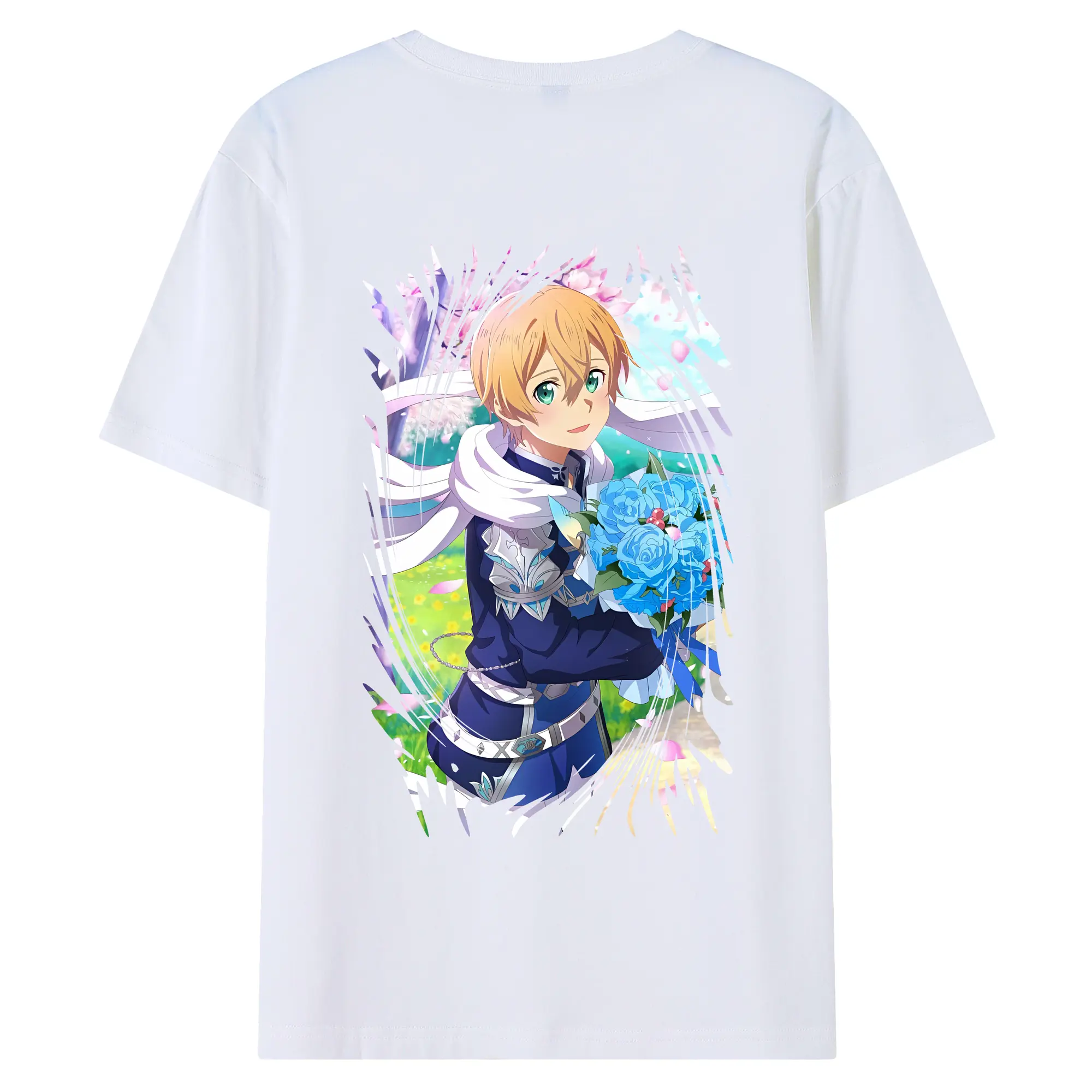 ソードアートオンライン グッズ ユージオ - 綿100％ 半袖Tシャツ ・ バックプリント ・ 快適 通気性 ・ 日常使い 散歩 スポーツ用