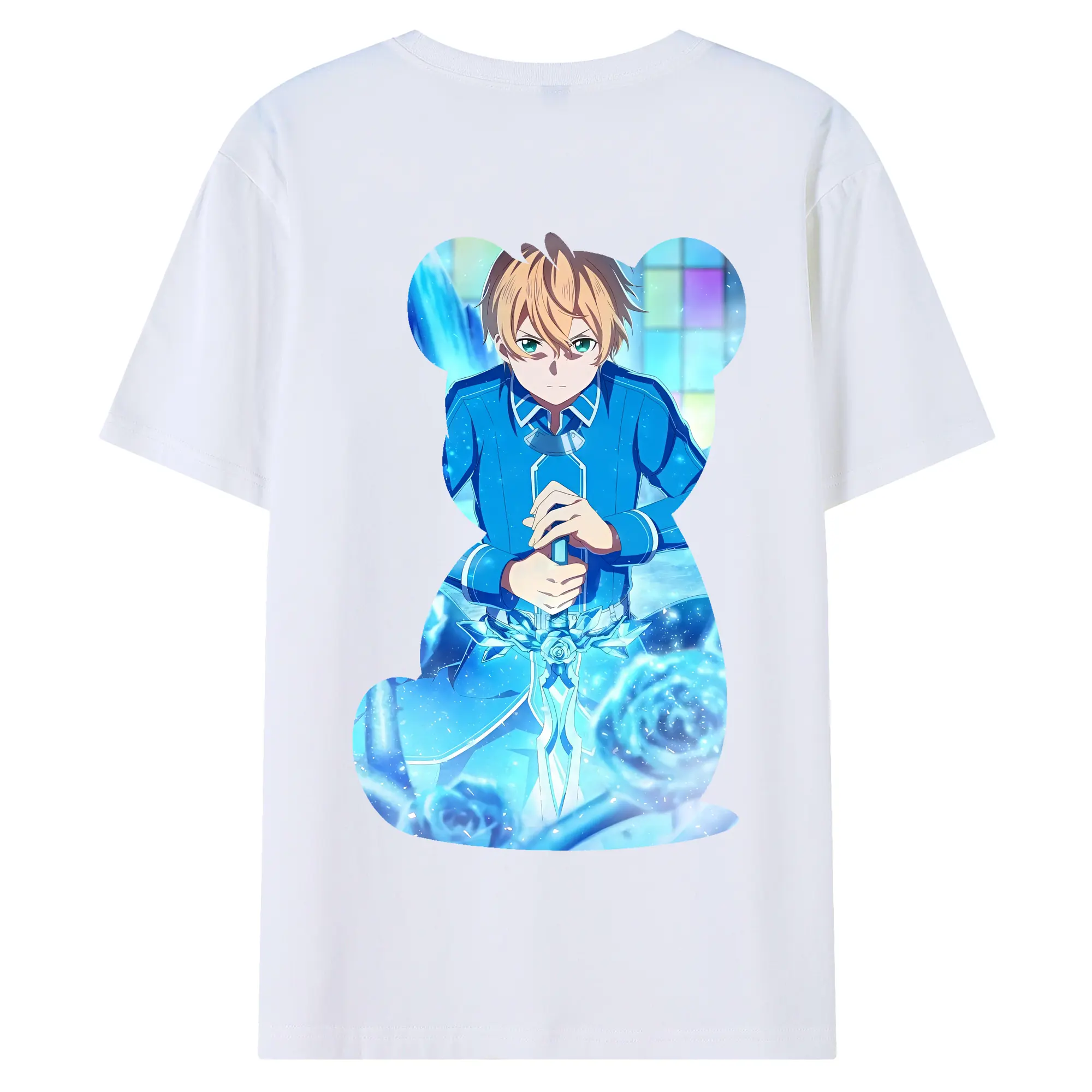 ソードアートオンライン グッズ ユージオ - 綿100％ 半袖Tシャツ ・ バックプリント ・ 快適 通気性 ・ 日常使い 散歩 スポーツ用