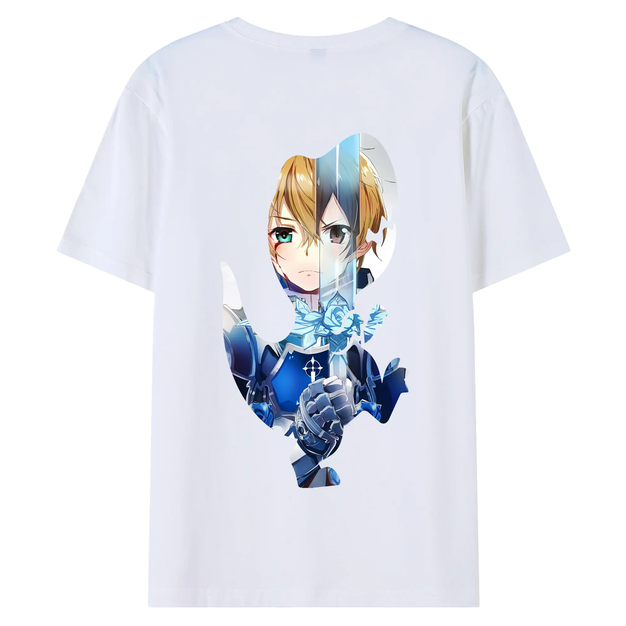 ソードアートオンライン グッズ ユージオ - 綿100％ 半袖Tシャツ ・ バックプリント ・ 快適 通気性 ・ 日常使い 散歩 スポーツ用