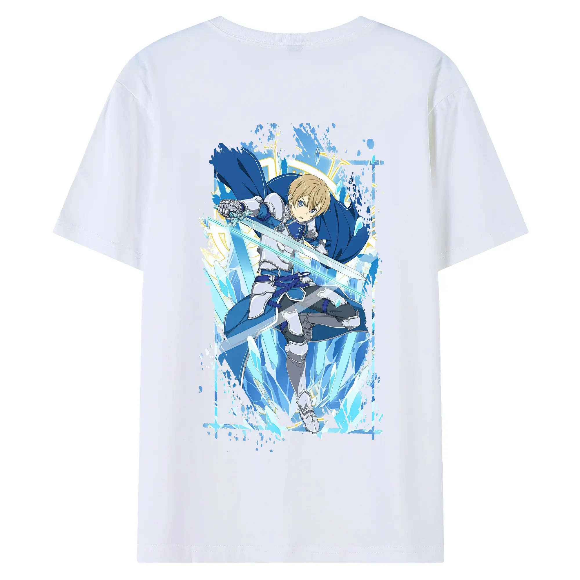 ソードアートオンライン グッズ ユージオ - 綿100％ 半袖Tシャツ ・ バックプリント ・ 快適 通気性 ・ 日常使い 散歩 スポーツ用