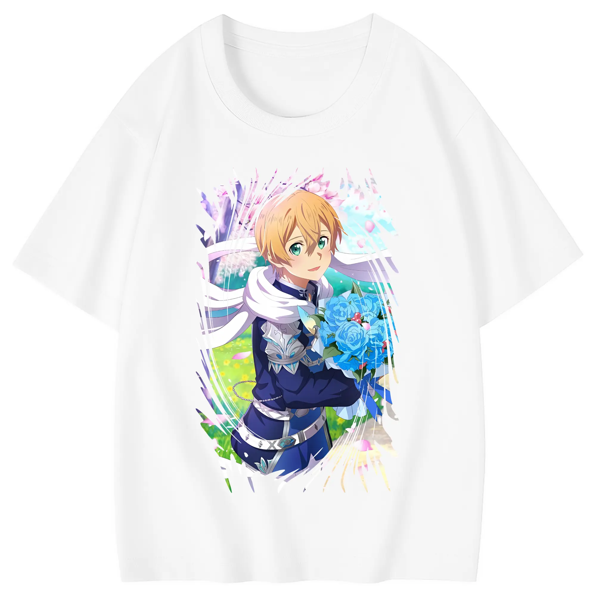 ソードアートオンライン グッズ ユージオ - 綿100％ キッズTシャツ ・ フロントプリント ・ 快適 通気性 ・ スポーツ カジュアル 散歩用