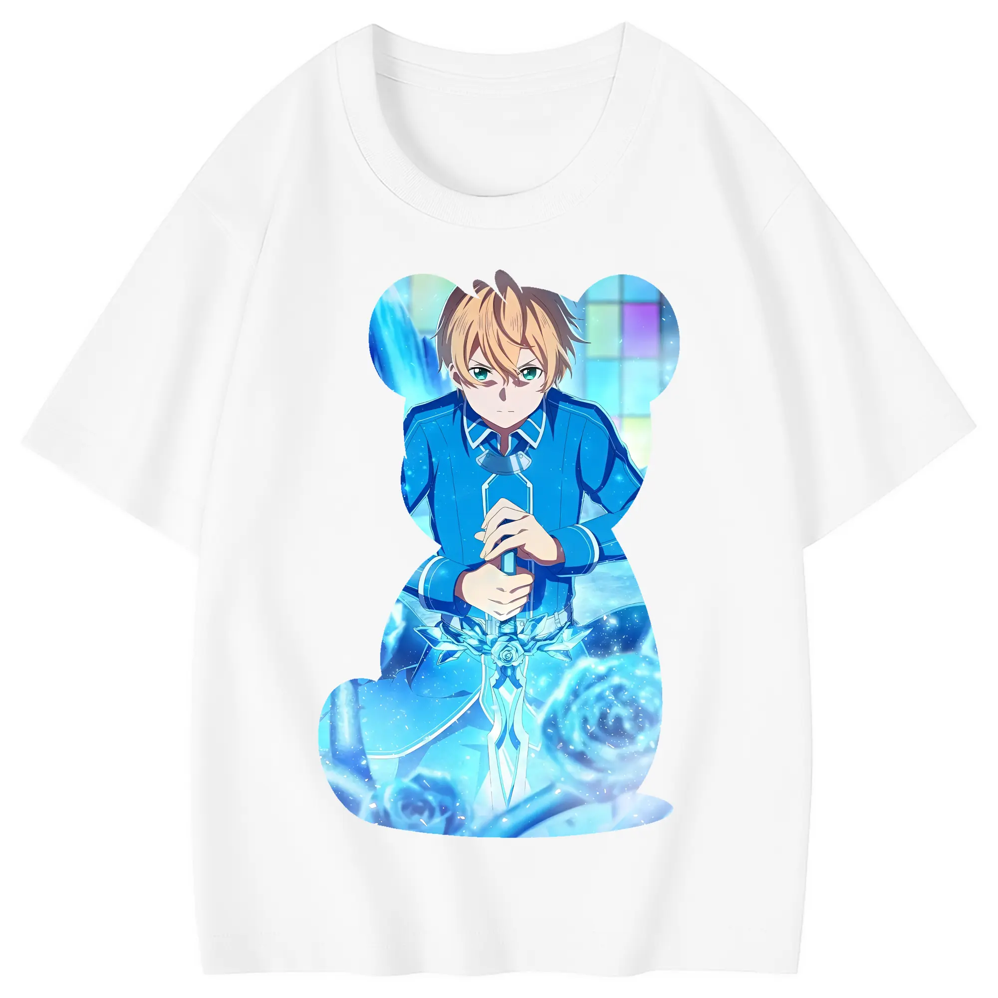 ソードアートオンライン グッズ ユージオ - 綿100％ キッズTシャツ ・ フロントプリント ・ 快適 通気性 ・ スポーツ カジュアル 散歩用