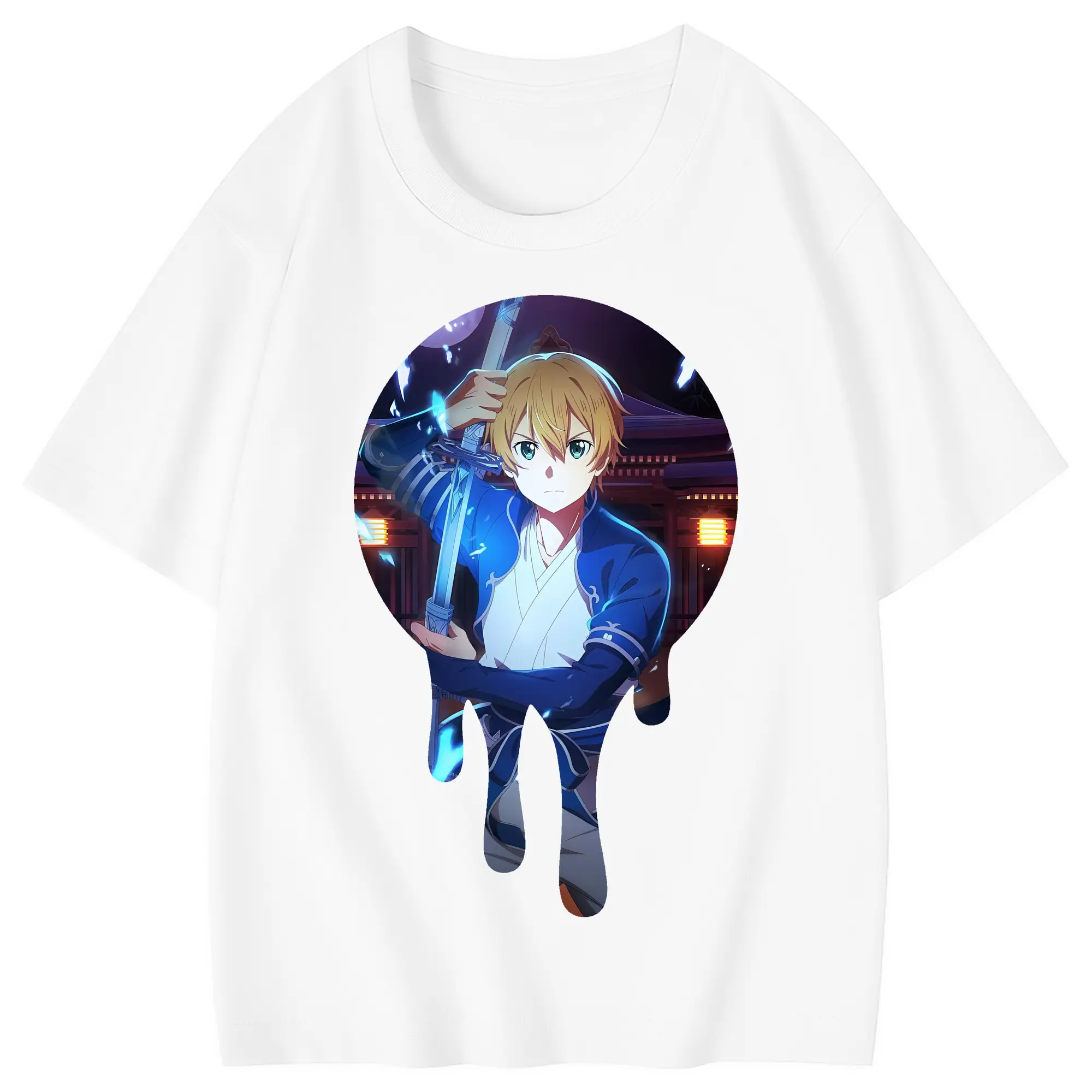 ソードアートオンライン グッズ ユージオ - 綿100％ キッズTシャツ ・ フロントプリント ・ 快適 通気性 ・ スポーツ カジュアル 散歩用