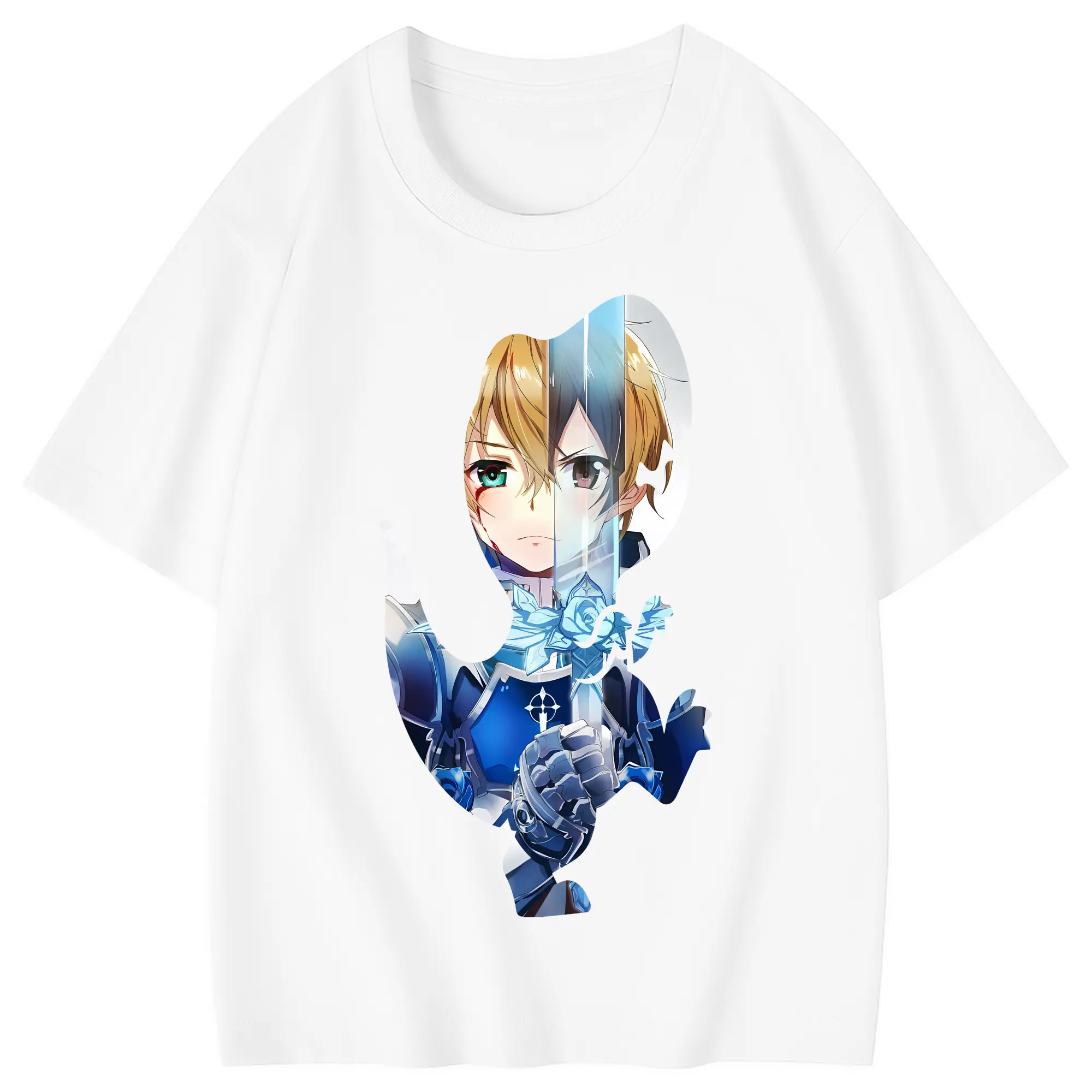 ソードアートオンライン グッズ ユージオ - 綿100％ キッズTシャツ ・ フロントプリント ・ 快適 通気性 ・ スポーツ カジュアル 散歩用