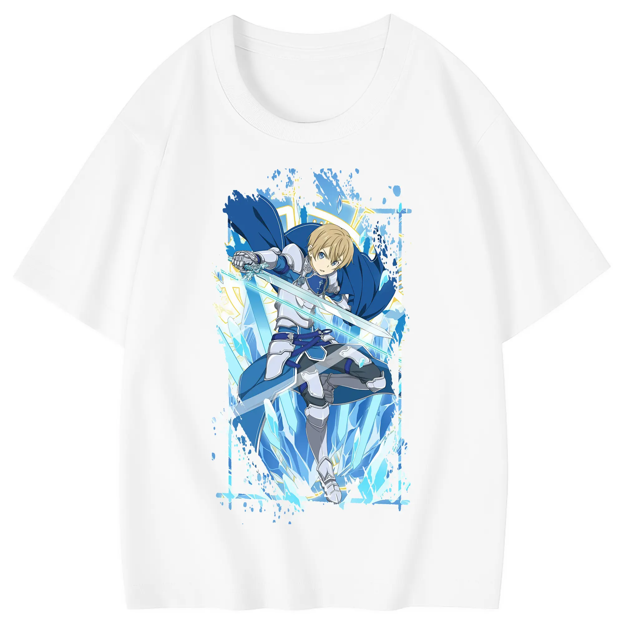 ソードアートオンライン グッズ ユージオ - 綿100％ キッズTシャツ ・ フロントプリント ・ 快適 通気性 ・ スポーツ カジュアル 散歩用