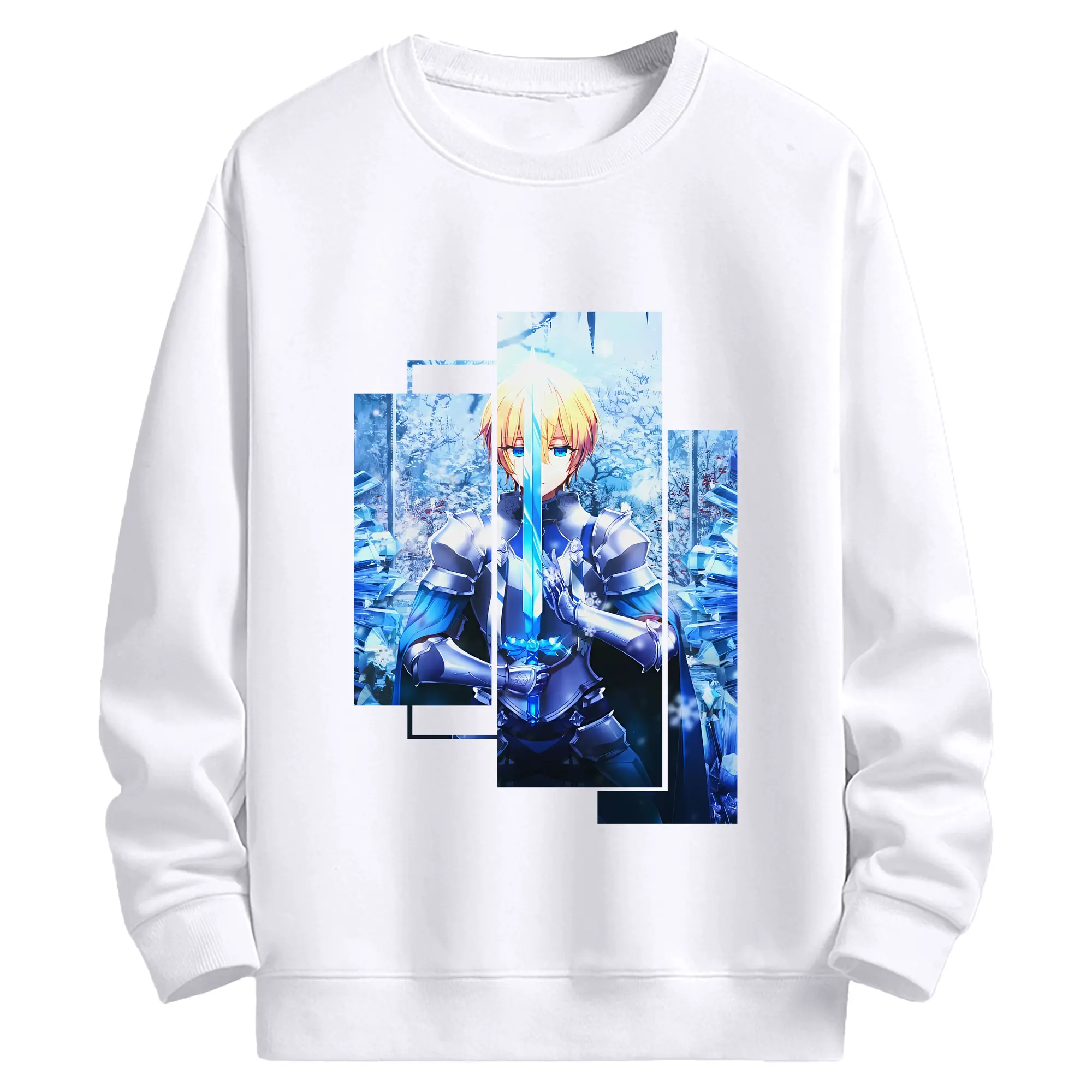ソードアートオンライン グッズ ユージオ - 高品質 クルーネック スウェット ・ コットン59％ ポリエステル41％ ・ ユニセックス 長袖 トレーナー ・ カジュアル デイリー スポーツ 散歩用