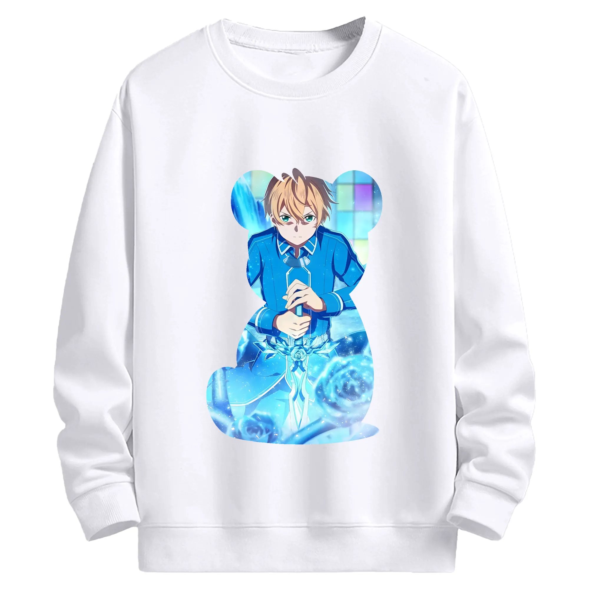 ソードアートオンライン グッズ ユージオ - 高品質 クルーネック スウェット ・ コットン59％ ポリエステル41％ ・ ユニセックス 長袖 トレーナー ・ カジュアル デイリー スポーツ 散歩用