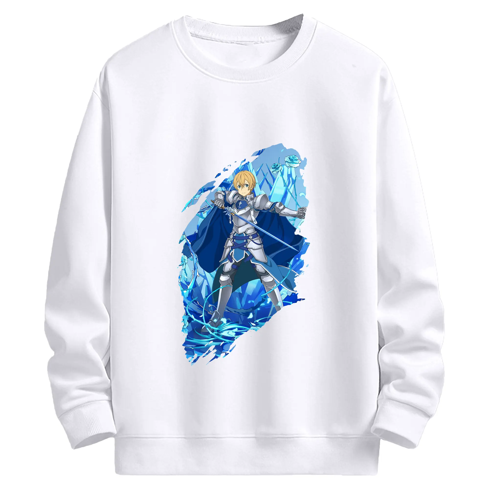ソードアートオンライン グッズ ユージオ - 高品質 クルーネック スウェット ・ コットン59％ ポリエステル41％ ・ ユニセックス 長袖 トレーナー ・ カジュアル デイリー スポーツ 散歩用