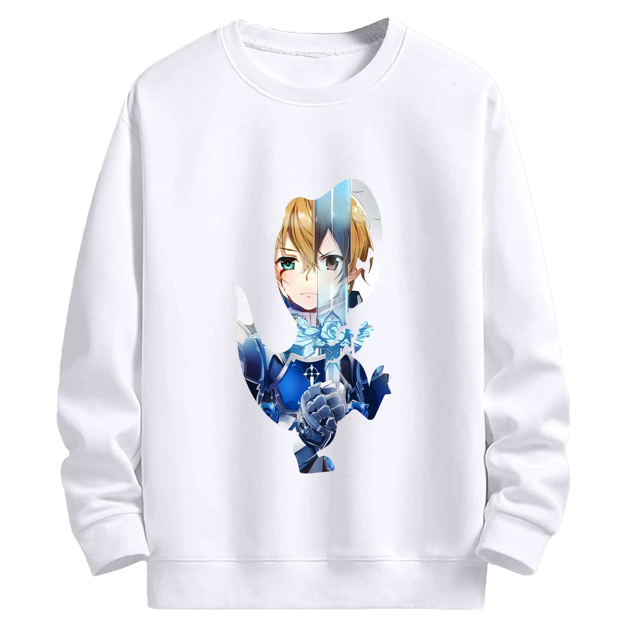 ソードアートオンライン グッズ ユージオ - 高品質 クルーネック スウェット ・ コットン59％ ポリエステル41％ ・ ユニセックス 長袖 トレーナー ・ カジュアル デイリー スポーツ 散歩用
