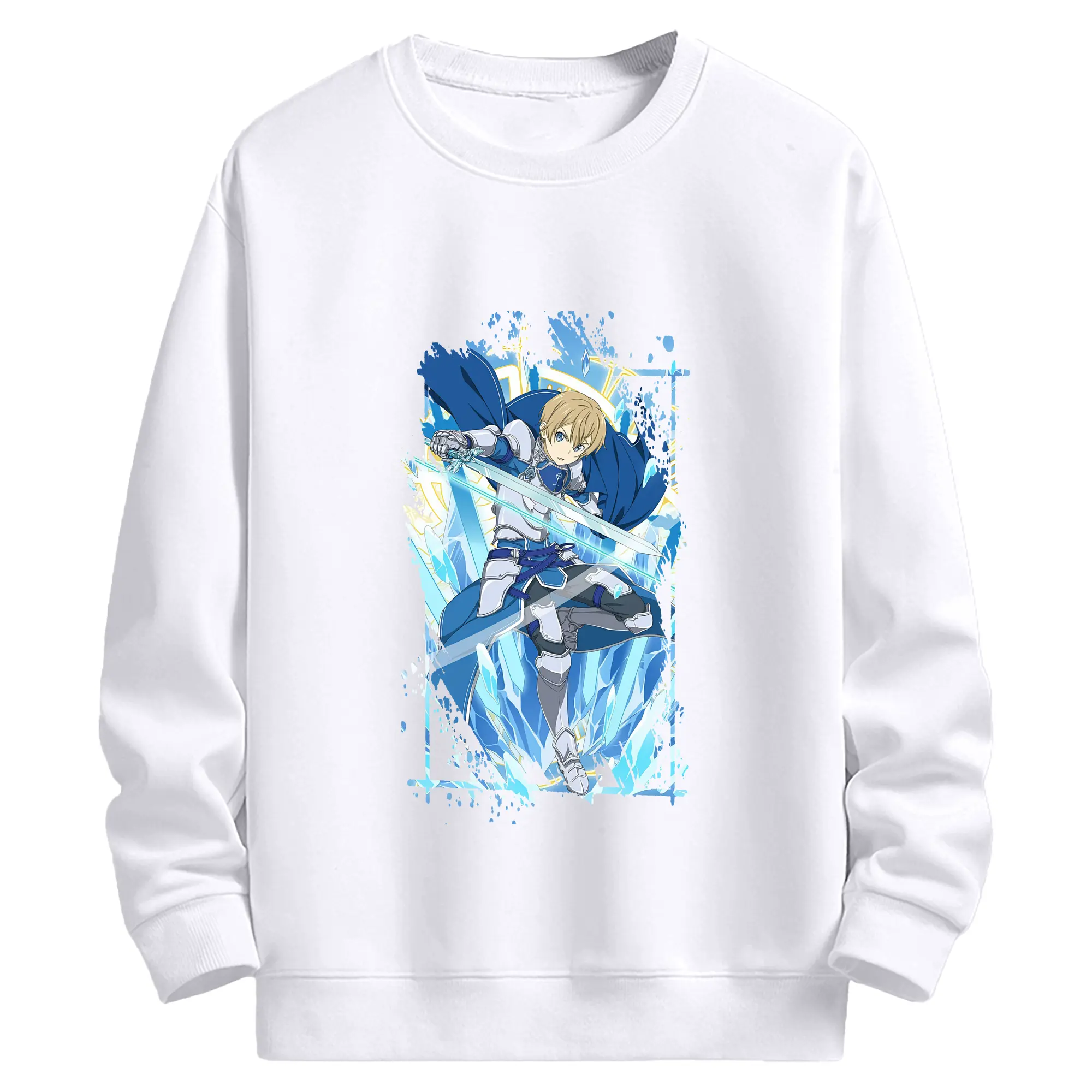 ソードアートオンライン グッズ ユージオ - 高品質 クルーネック スウェット ・ コットン59％ ポリエステル41％ ・ ユニセックス 長袖 トレーナー ・ カジュアル デイリー スポーツ 散歩用