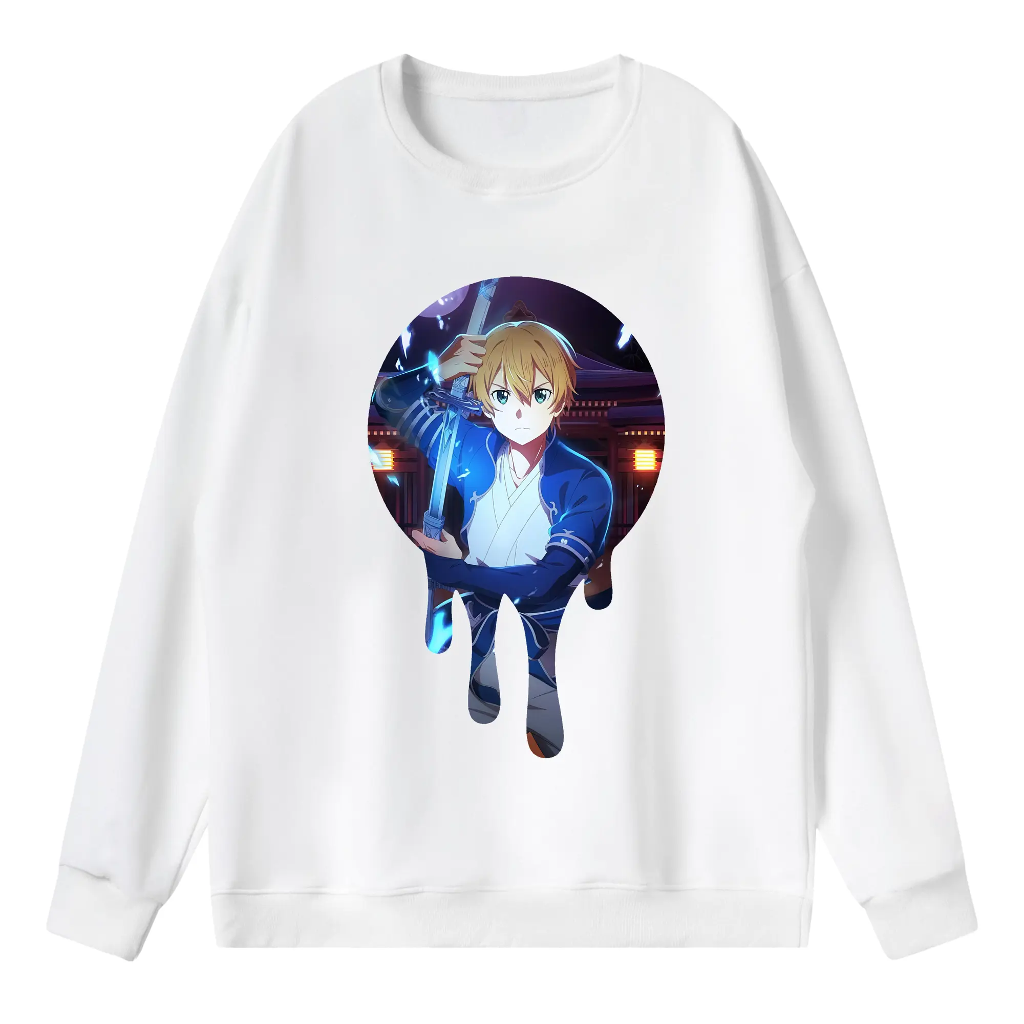ソードアートオンライン グッズ ユージオ - 薄手 クルーネック スウェット 裏毛260g · ポリエステル 春秋向け カジュアル 男女兼用 · トレーナー デイリー スポーツ 散歩に最適