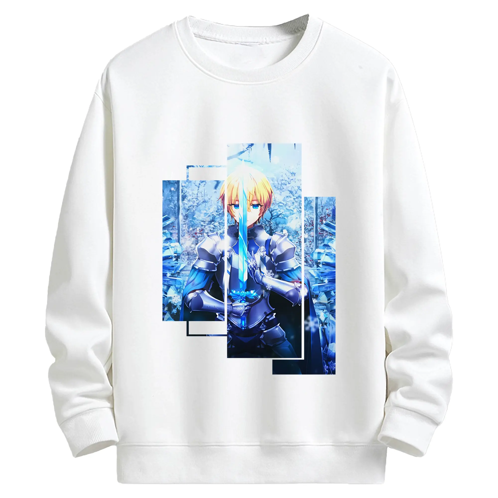 ソードアートオンライン グッズ ユージオ - キッズ クルーネックスウェットシャツ ・ フロントプリント ・ 綿80％ ポリエステル20％ ・ 快適 通学 スポーツ 日常使い お散歩用