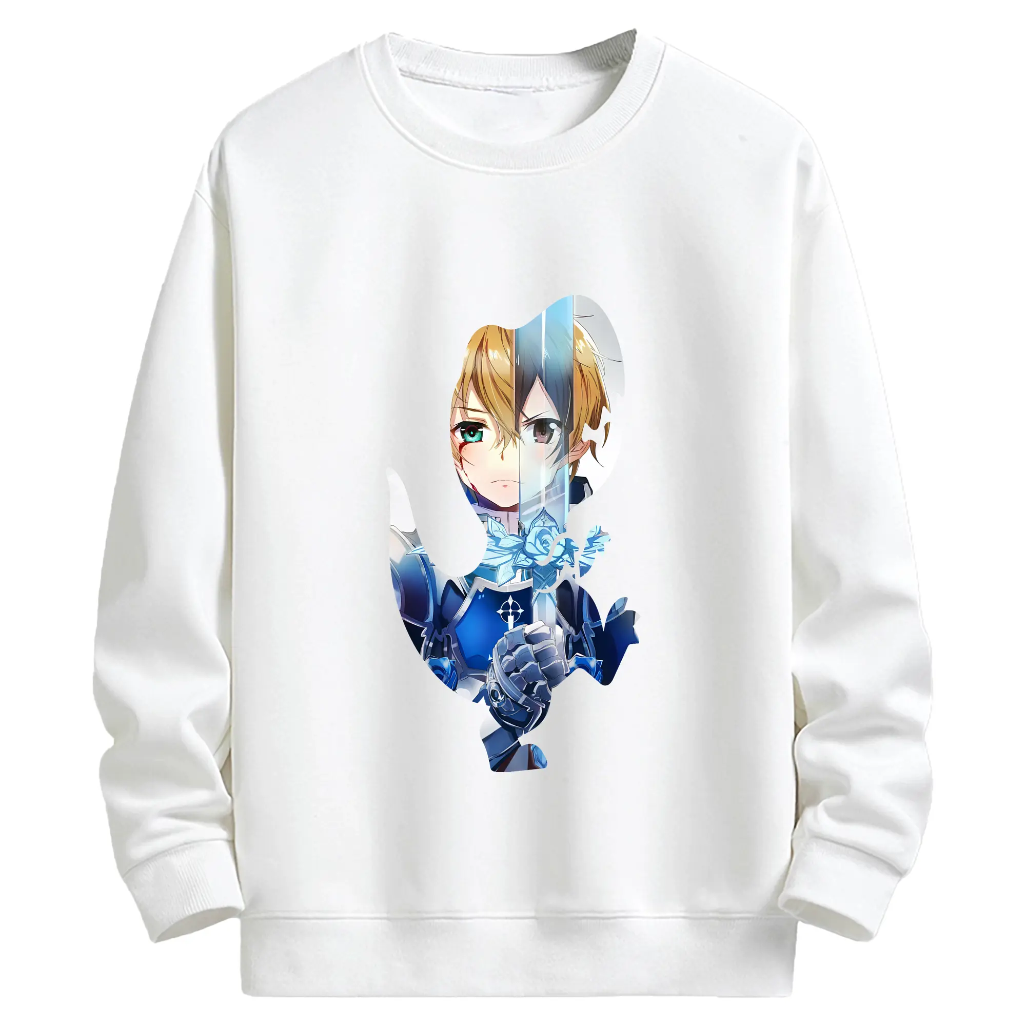 ソードアートオンライン グッズ ユージオ - キッズ クルーネックスウェットシャツ ・ フロントプリント ・ 綿80％ ポリエステル20％ ・ 快適 通学 スポーツ 日常使い お散歩用