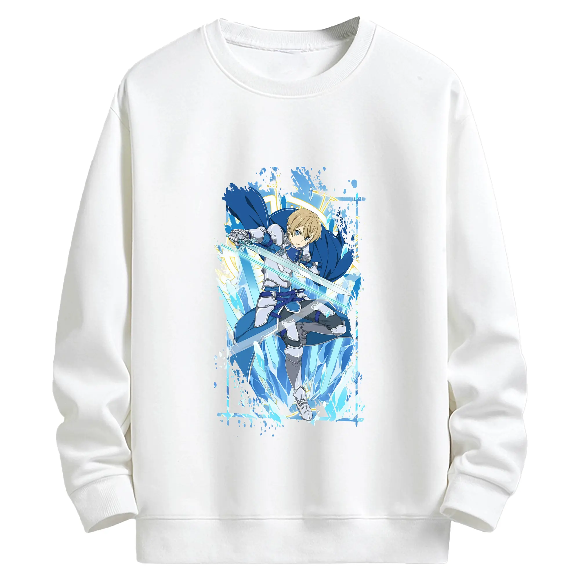 ソードアートオンライン グッズ ユージオ - キッズ クルーネックスウェットシャツ ・ フロントプリント ・ 綿80％ ポリエステル20％ ・ 快適 通学 スポーツ 日常使い お散歩用