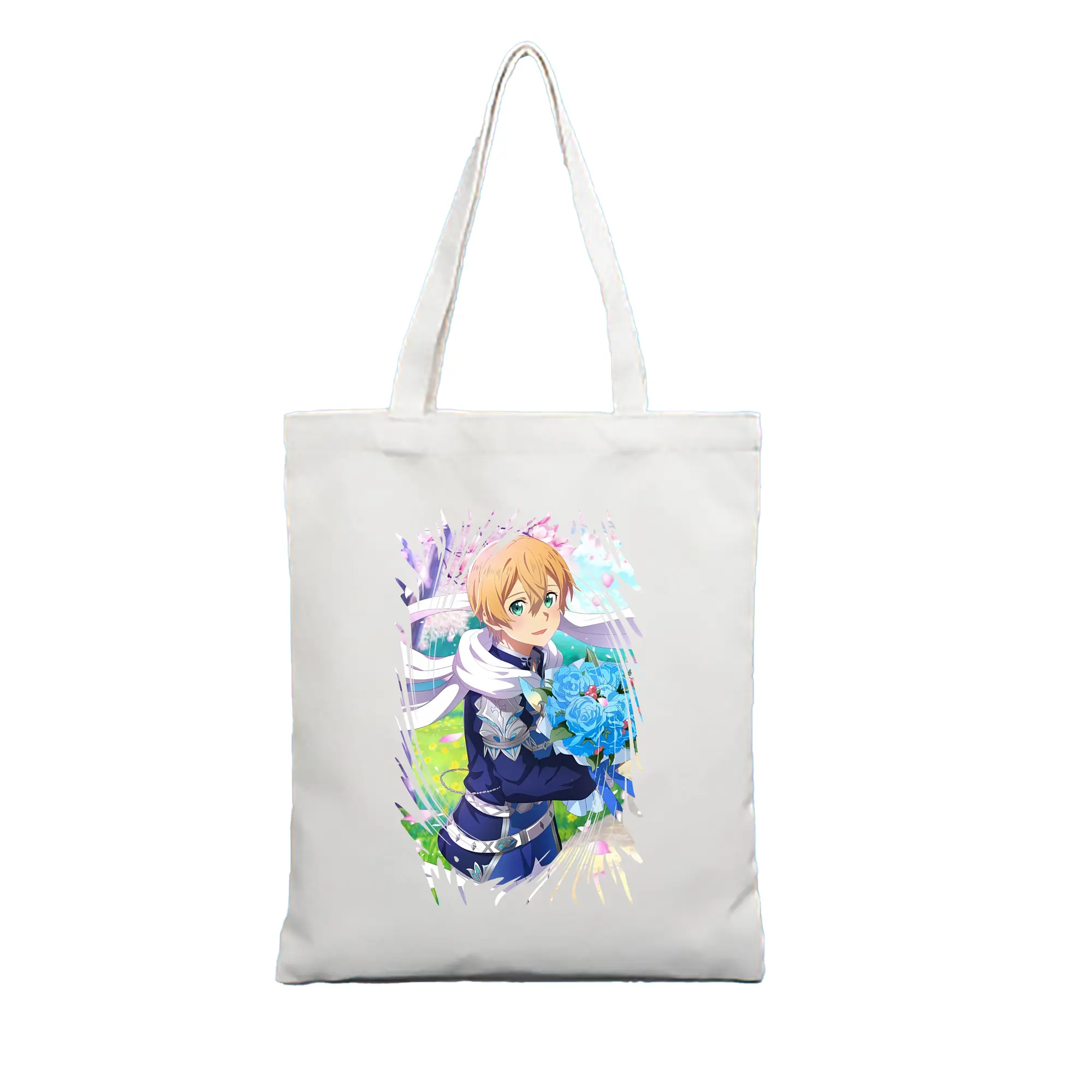 ソードアートオンライン グッズ ユージオ - 縦型キャンバス手提げバッグ（トートバッグ） ・ キャンバス素材 ・ ショッピング用 ・ 軽量 丈夫 お手入れ簡単