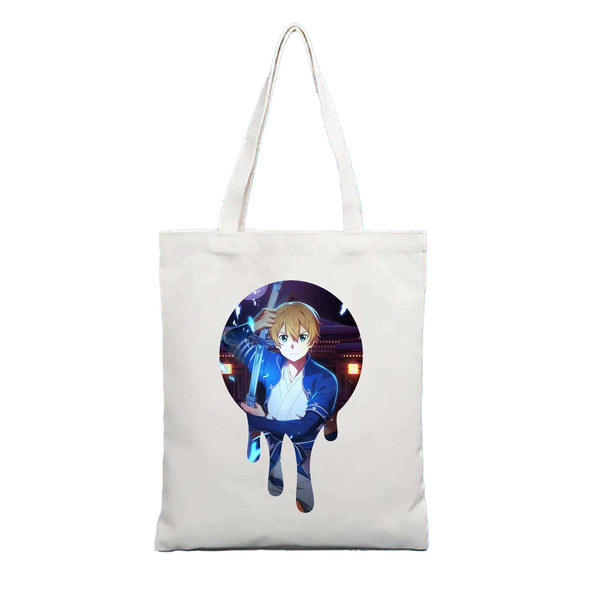 ソードアートオンライン グッズ ユージオ - 縦型キャンバス手提げバッグ（トートバッグ） ・ キャンバス素材 ・ ショッピング用 ・ 軽量 丈夫 お手入れ簡単