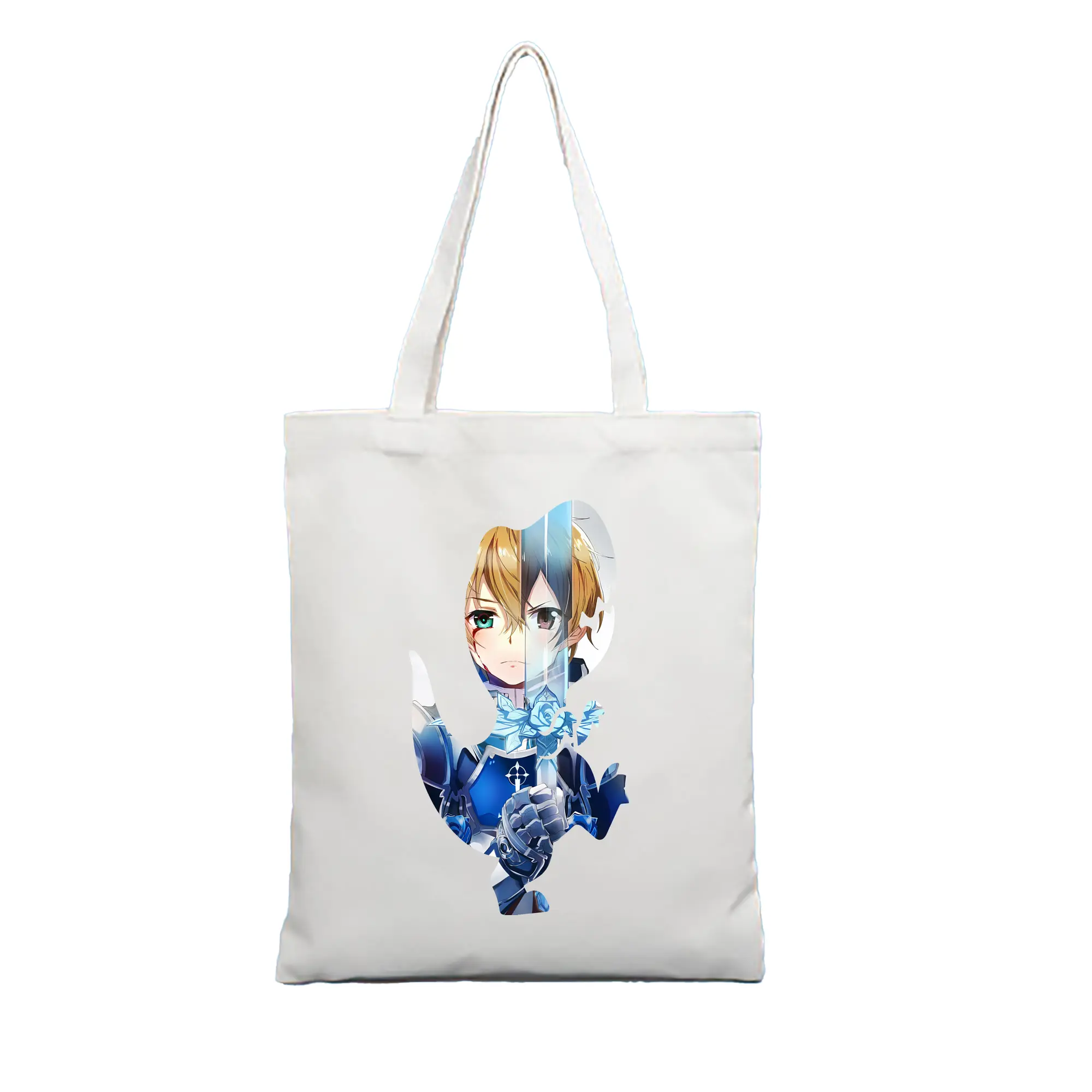 ソードアートオンライン グッズ ユージオ - 縦型キャンバス手提げバッグ（トートバッグ） ・ キャンバス素材 ・ ショッピング用 ・ 軽量 丈夫 お手入れ簡単