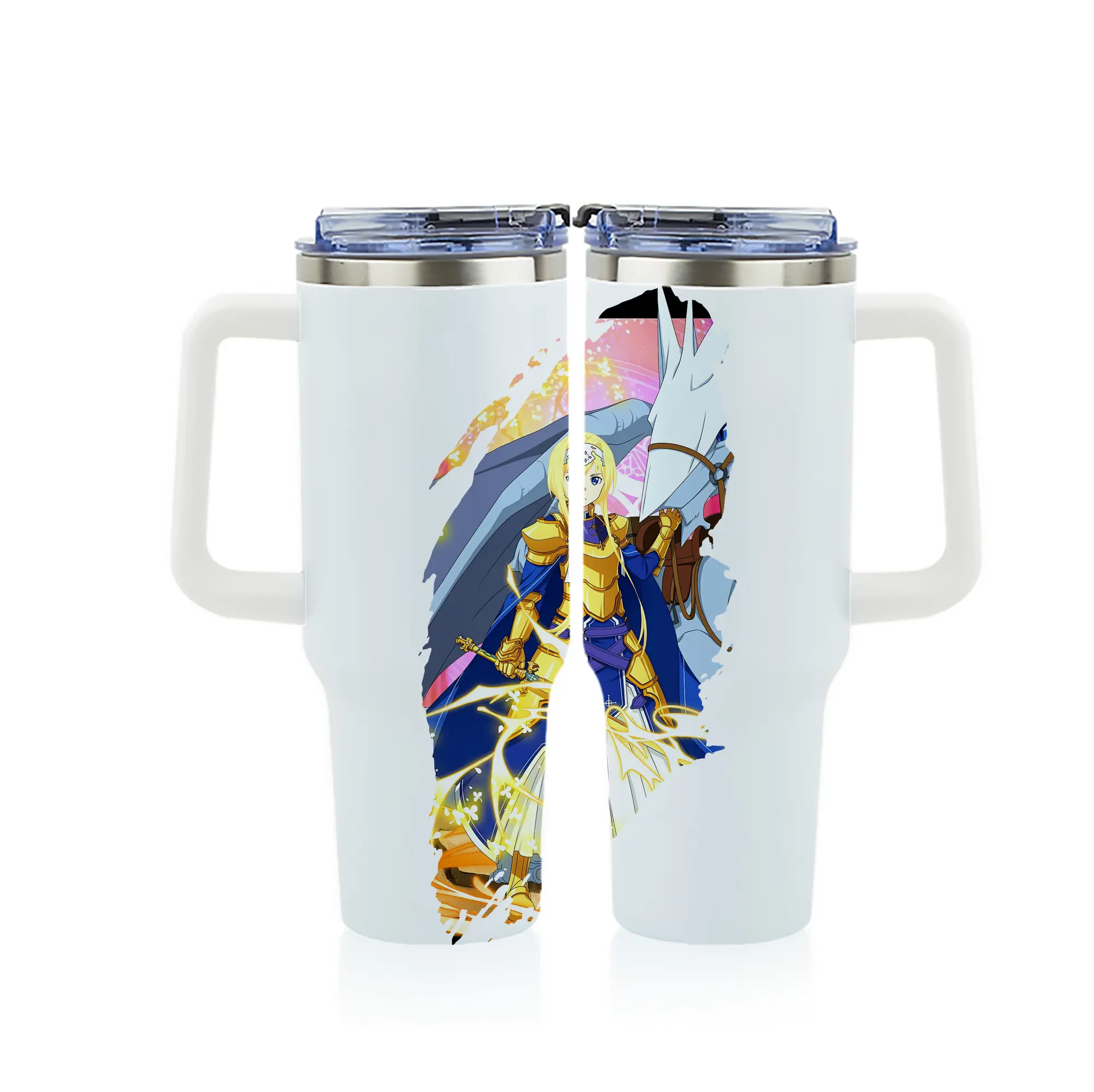 ソードアートオンライン グッズ アリス・ツーベルク - 1200mL フルプリント車用タンブラー ・ 304ステンレス 内側 ・ 201ステンレス 外側 ・ 保温 保冷 ・ 通勤 ドライブ アウトドア用