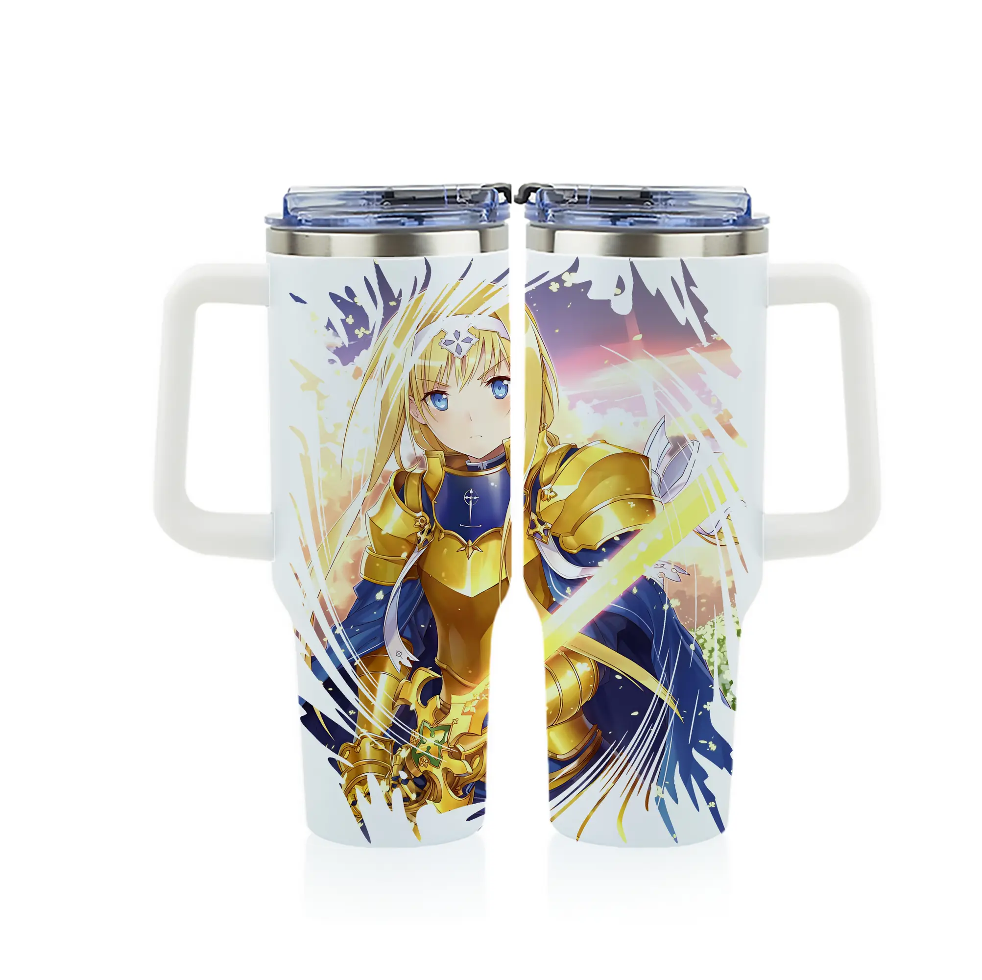 ソードアートオンライン グッズ アリス・ツーベルク - 1200mL フルプリント車用タンブラー ・ 304ステンレス 内側 ・ 201ステンレス 外側 ・ 保温 保冷 ・ 通勤 ドライブ アウトドア用