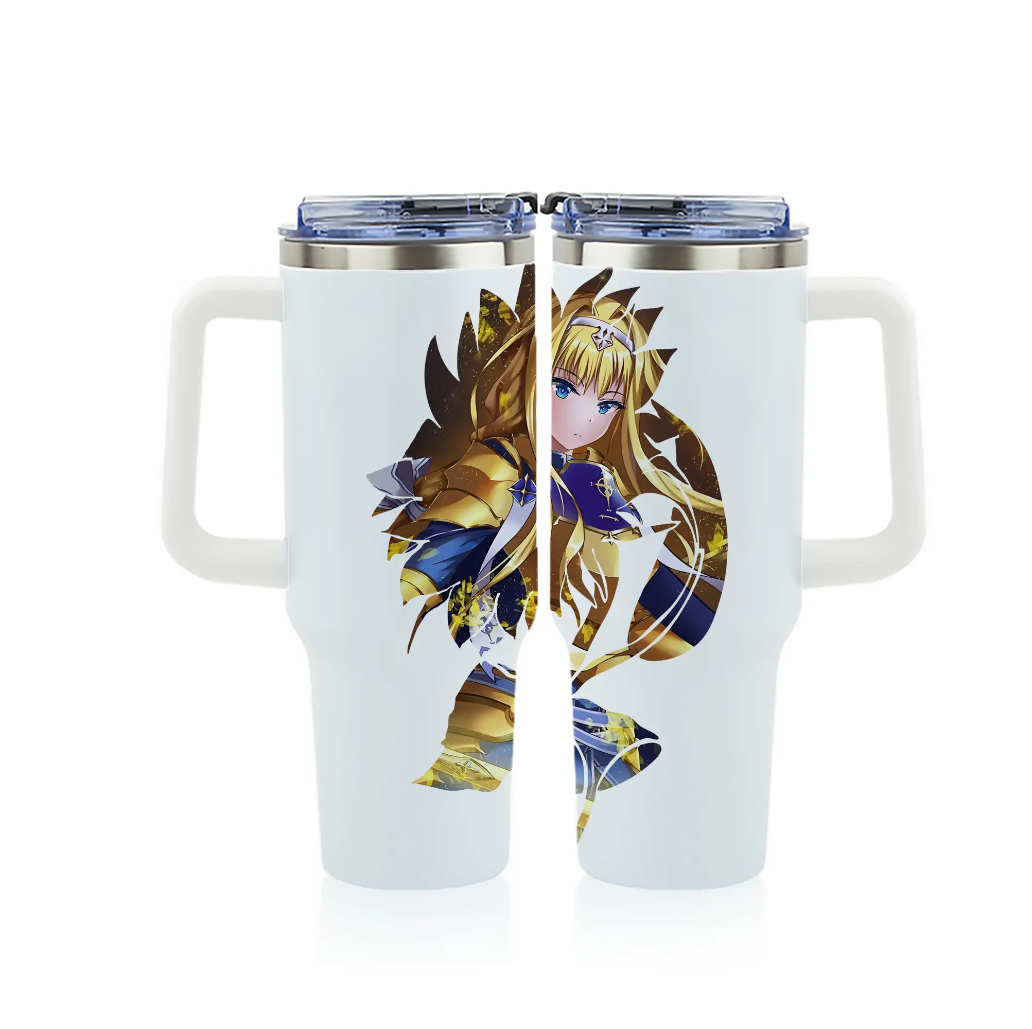 ソードアートオンライン グッズ アリス・ツーベルク - 1200mL フルプリント車用タンブラー ・ 304ステンレス 内側 ・ 201ステンレス 外側 ・ 保温 保冷 ・ 通勤 ドライブ アウトドア用