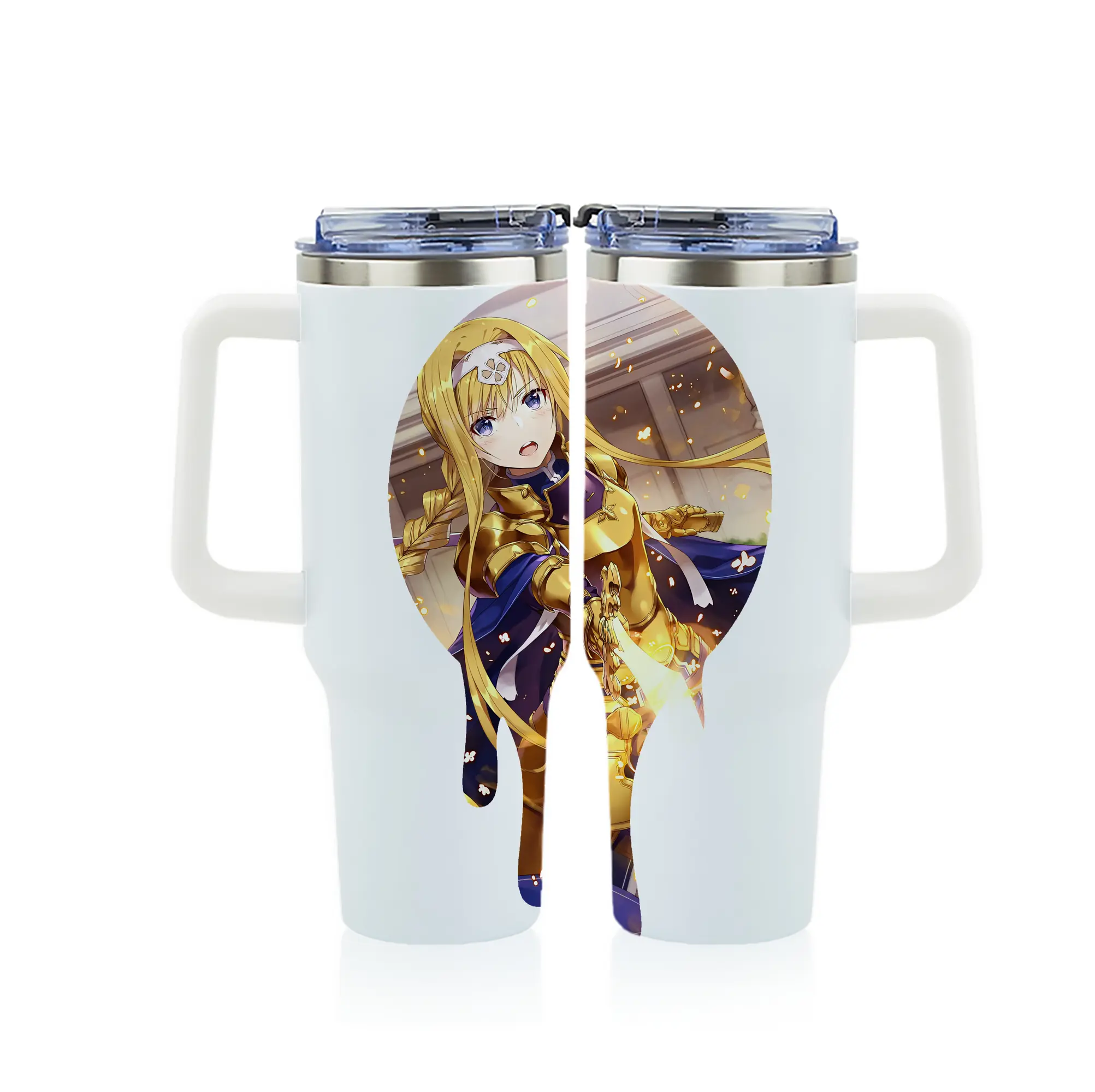 ソードアートオンライン グッズ アリス・ツーベルク - 1200mL フルプリント車用タンブラー ・ 304ステンレス 内側 ・ 201ステンレス 外側 ・ 保温 保冷 ・ 通勤 ドライブ アウトドア用