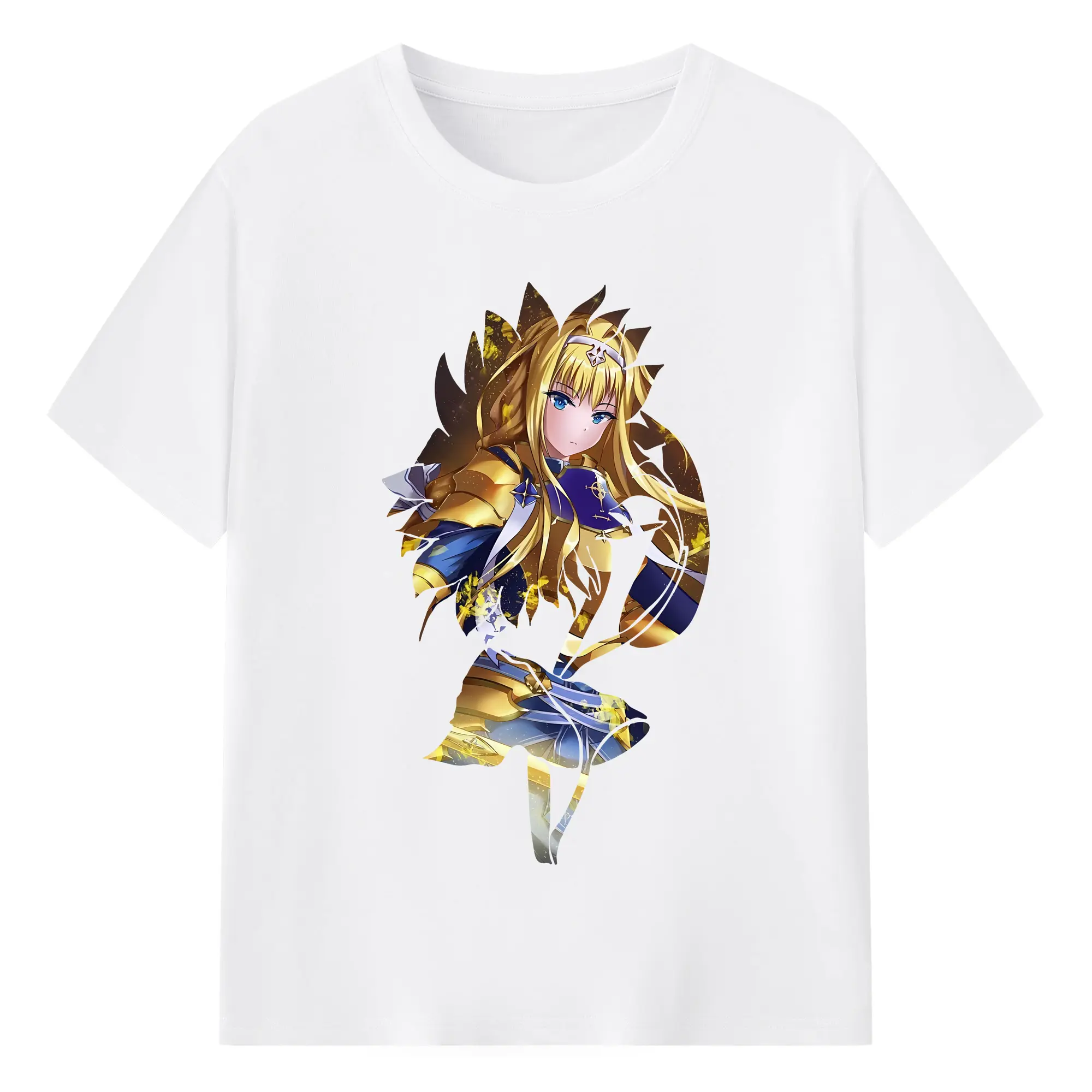 ソードアートオンライン グッズ アリス・ツーベルク - 綿100％ 半袖Tシャツ ・ フロントプリント ・ 快適 通気性 ・ 日常使い 散歩 スポーツ用