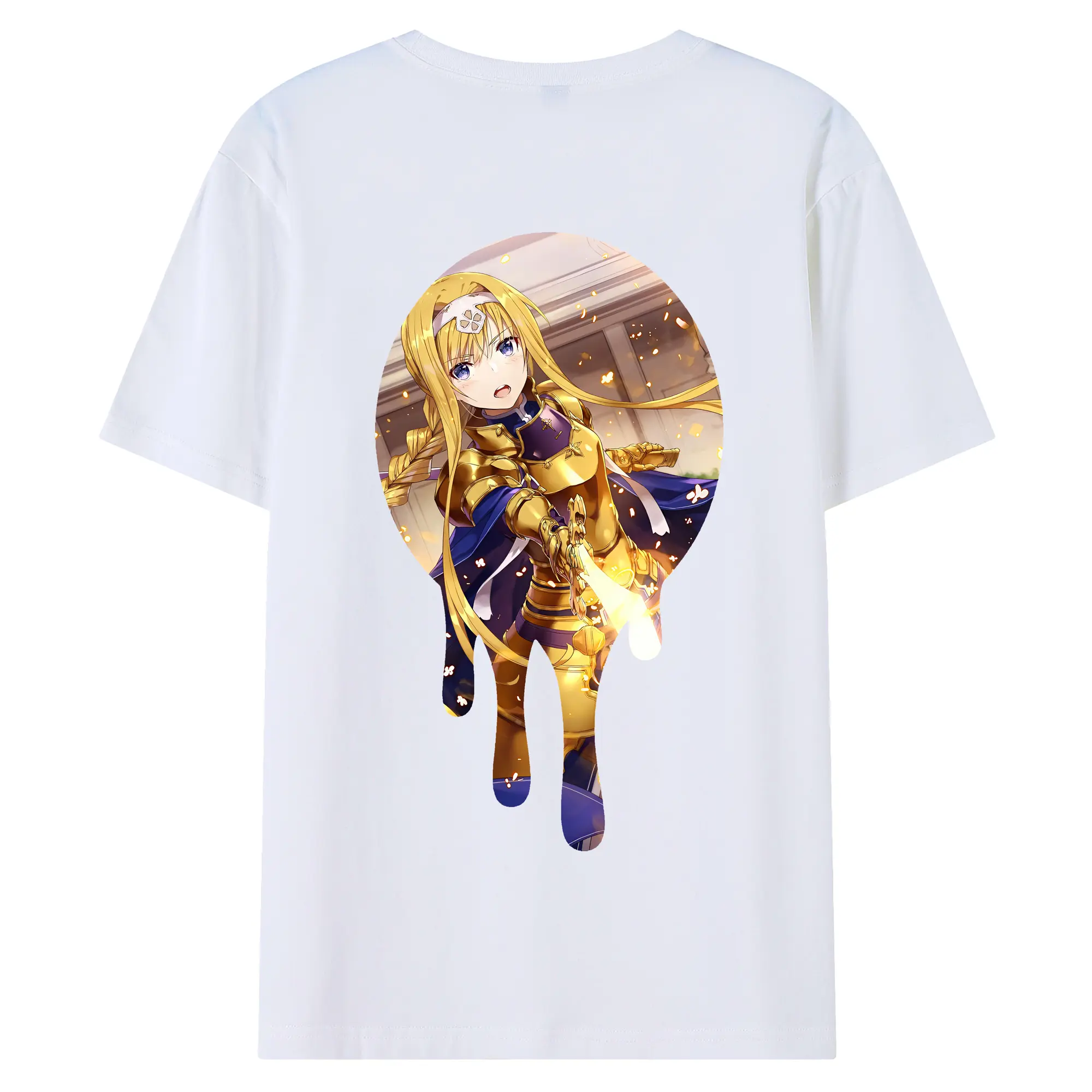 ソードアートオンライン グッズ アリス・ツーベルク - 綿100％ 半袖Tシャツ ・ バックプリント ・ 快適 通気性 ・ 日常使い 散歩 スポーツ用