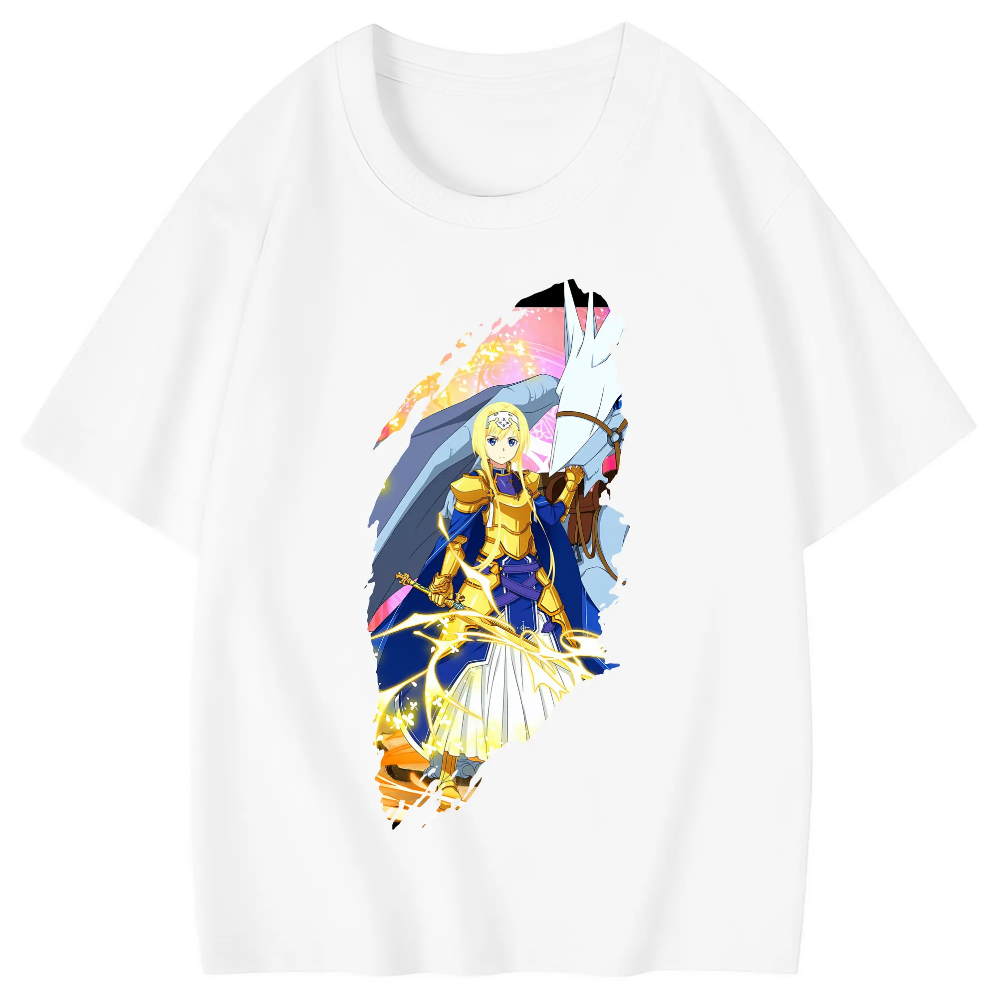 ソードアートオンライン グッズ アリス・ツーベルク - 綿100％ キッズTシャツ ・ フロントプリント ・ 快適 通気性 ・ スポーツ カジュアル 散歩用