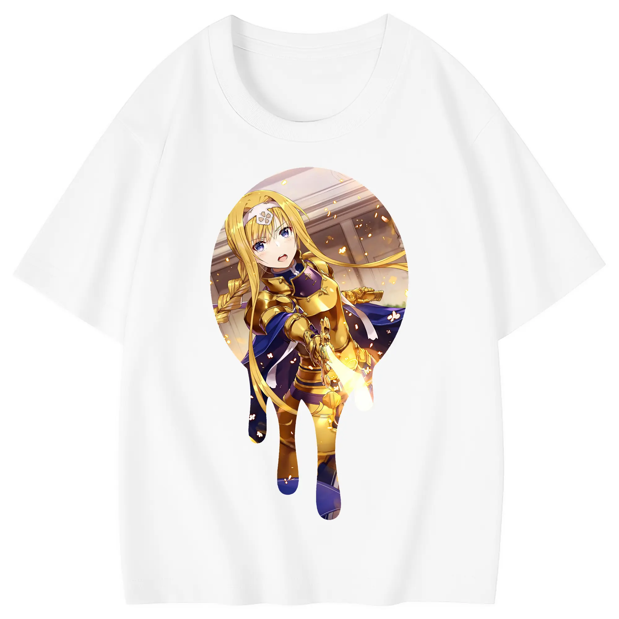 ソードアートオンライン グッズ アリス・ツーベルク - 綿100％ キッズTシャツ ・ フロントプリント ・ 快適 通気性 ・ スポーツ カジュアル 散歩用