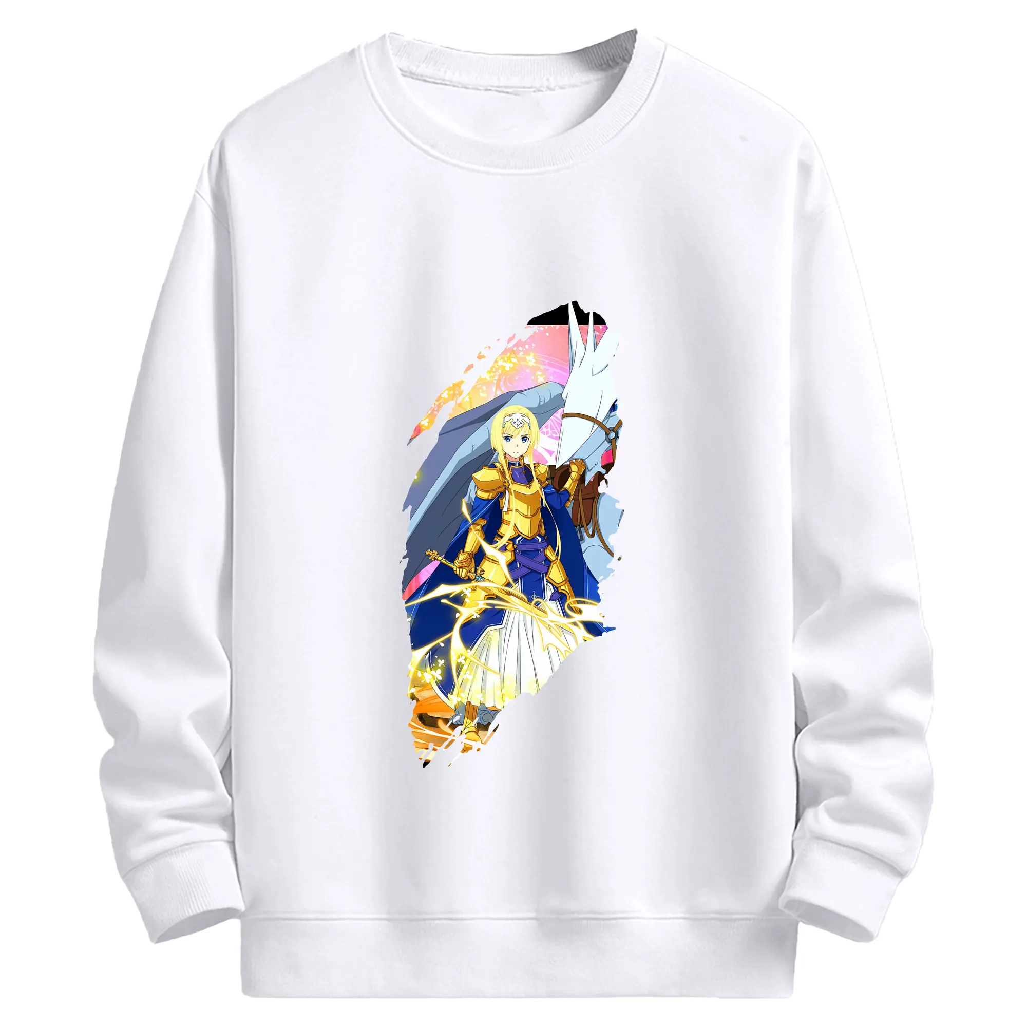 ソードアートオンライン グッズ アリス・ツーベルク - 高品質 クルーネック スウェット ・ コットン59％ ポリエステル41％ ・ ユニセックス 長袖 トレーナー ・ カジュアル デイリー スポーツ 散歩用