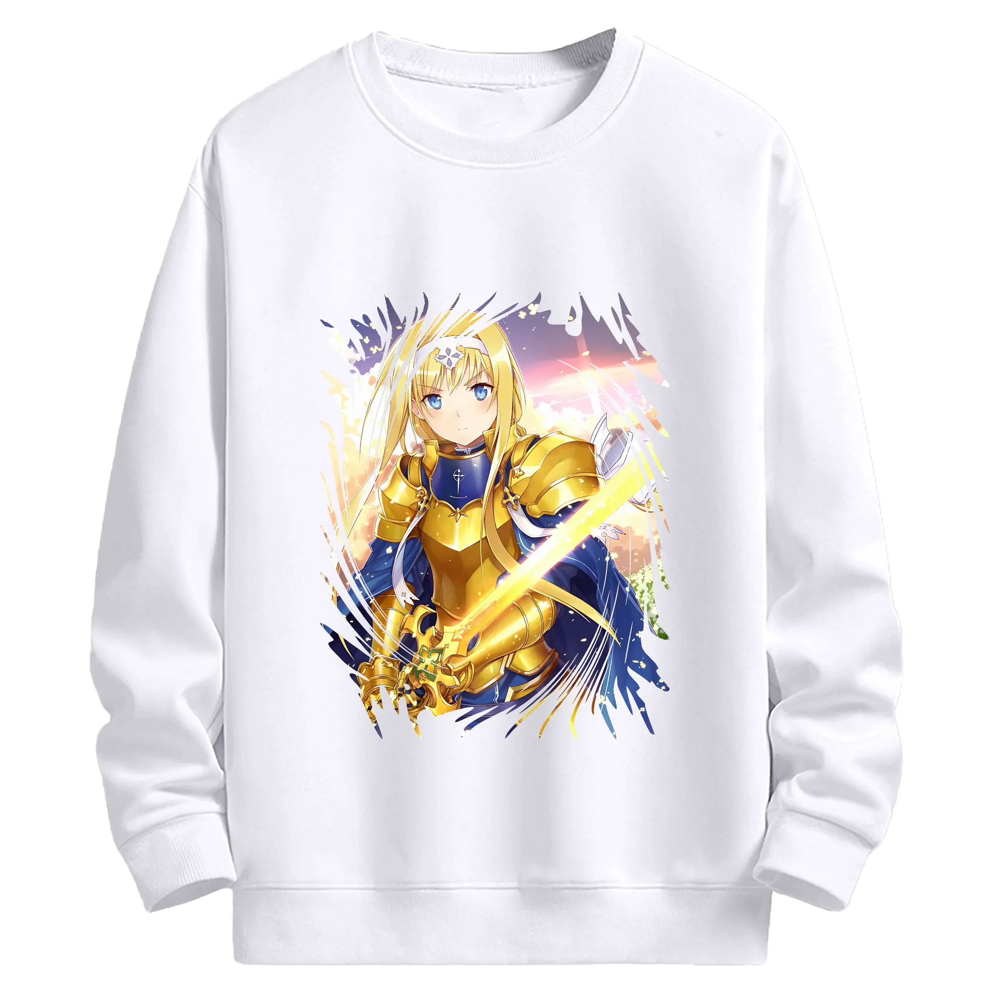 ソードアートオンライン グッズ アリス・ツーベルク - 高品質 クルーネック スウェット ・ コットン59％ ポリエステル41％ ・ ユニセックス 長袖 トレーナー ・ カジュアル デイリー スポーツ 散歩用
