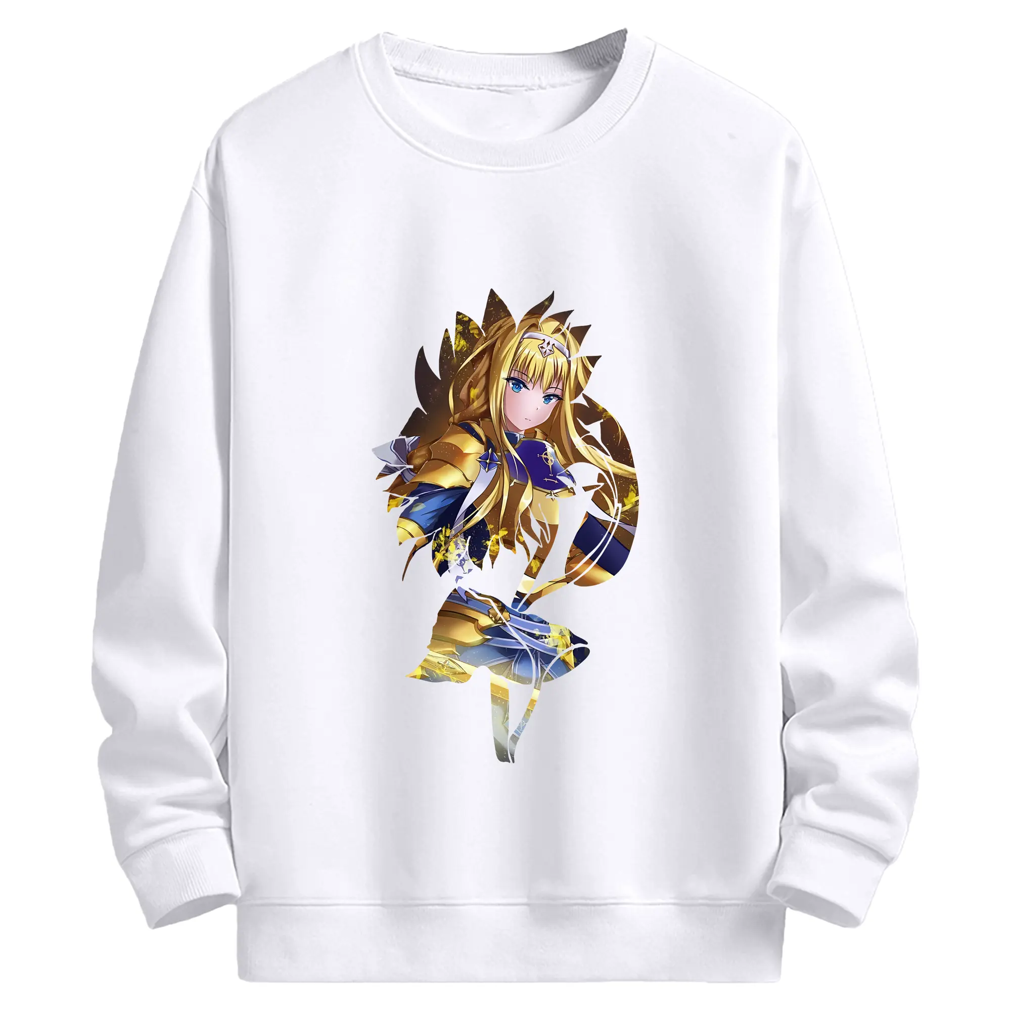 ソードアートオンライン グッズ アリス・ツーベルク - 高品質 クルーネック スウェット ・ コットン59％ ポリエステル41％ ・ ユニセックス 長袖 トレーナー ・ カジュアル デイリー スポーツ 散歩用