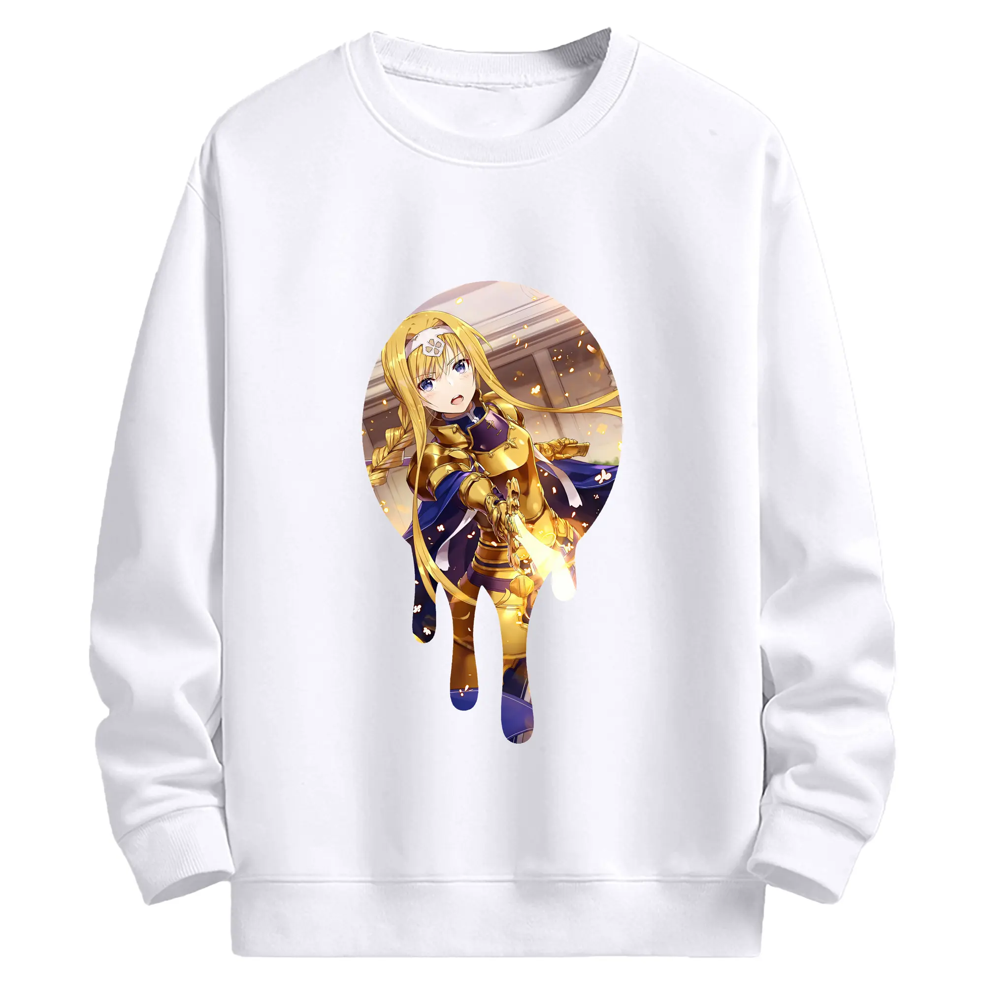 ソードアートオンライン グッズ アリス・ツーベルク - 高品質 クルーネック スウェット ・ コットン59％ ポリエステル41％ ・ ユニセックス 長袖 トレーナー ・ カジュアル デイリー スポーツ 散歩用