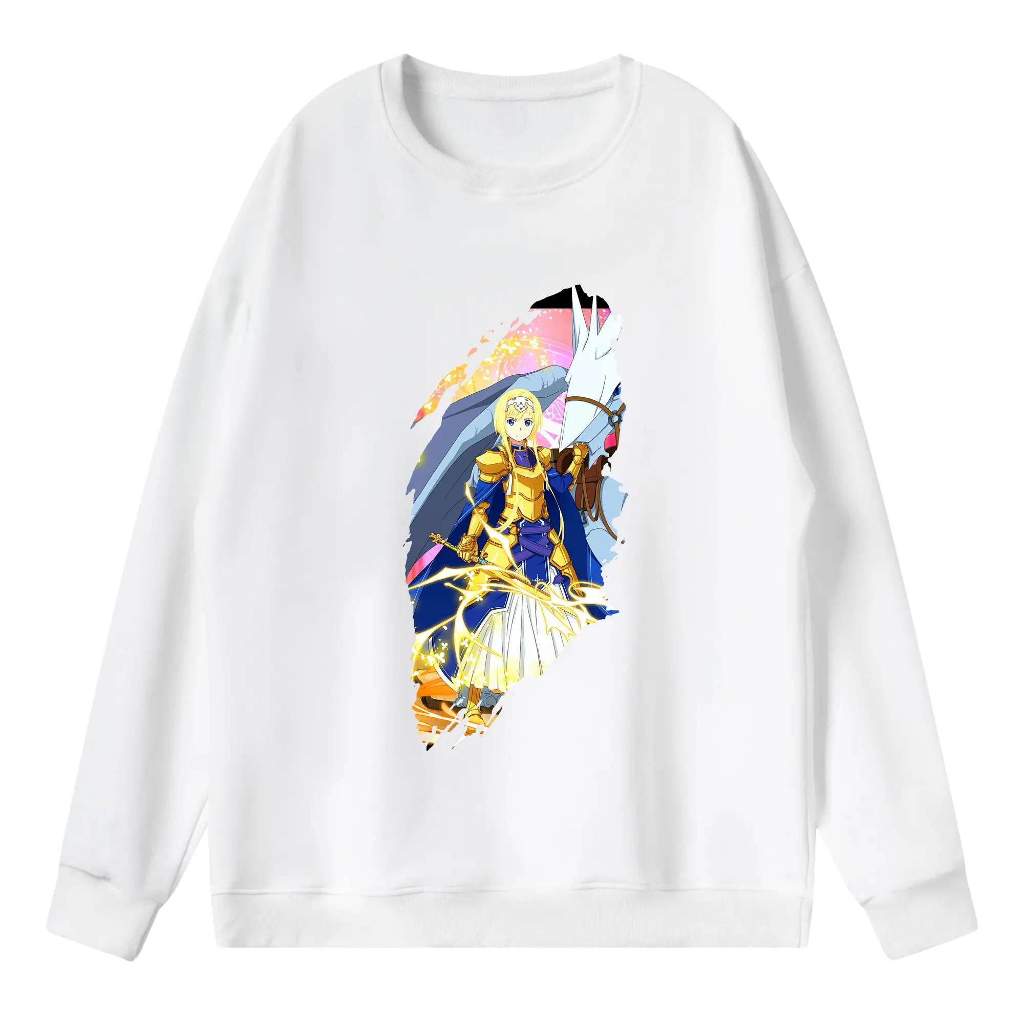 ソードアートオンライン グッズ アリス・ツーベルク - 薄手 クルーネック スウェット 裏毛260g · ポリエステル 春秋向け カジュアル 男女兼用 · トレーナー デイリー スポーツ 散歩に最適