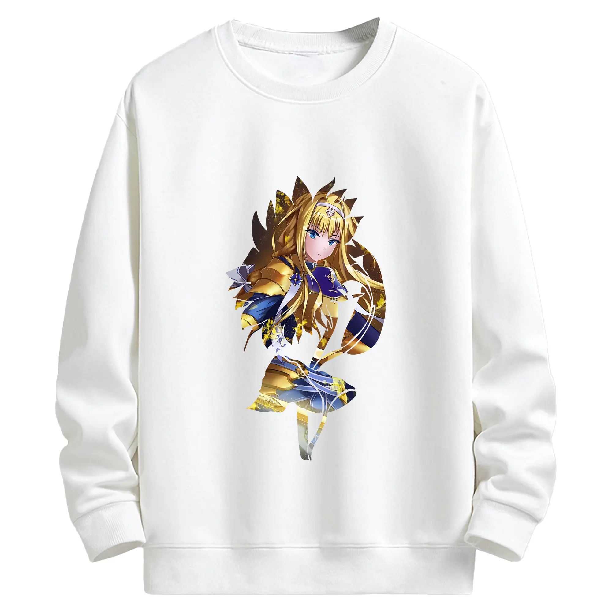 ソードアートオンライン グッズ アリス・ツーベルク - キッズ クルーネックスウェットシャツ ・ フロントプリント ・ 綿80％ ポリエステル20％ ・ 快適 通学 スポーツ 日常使い お散歩用