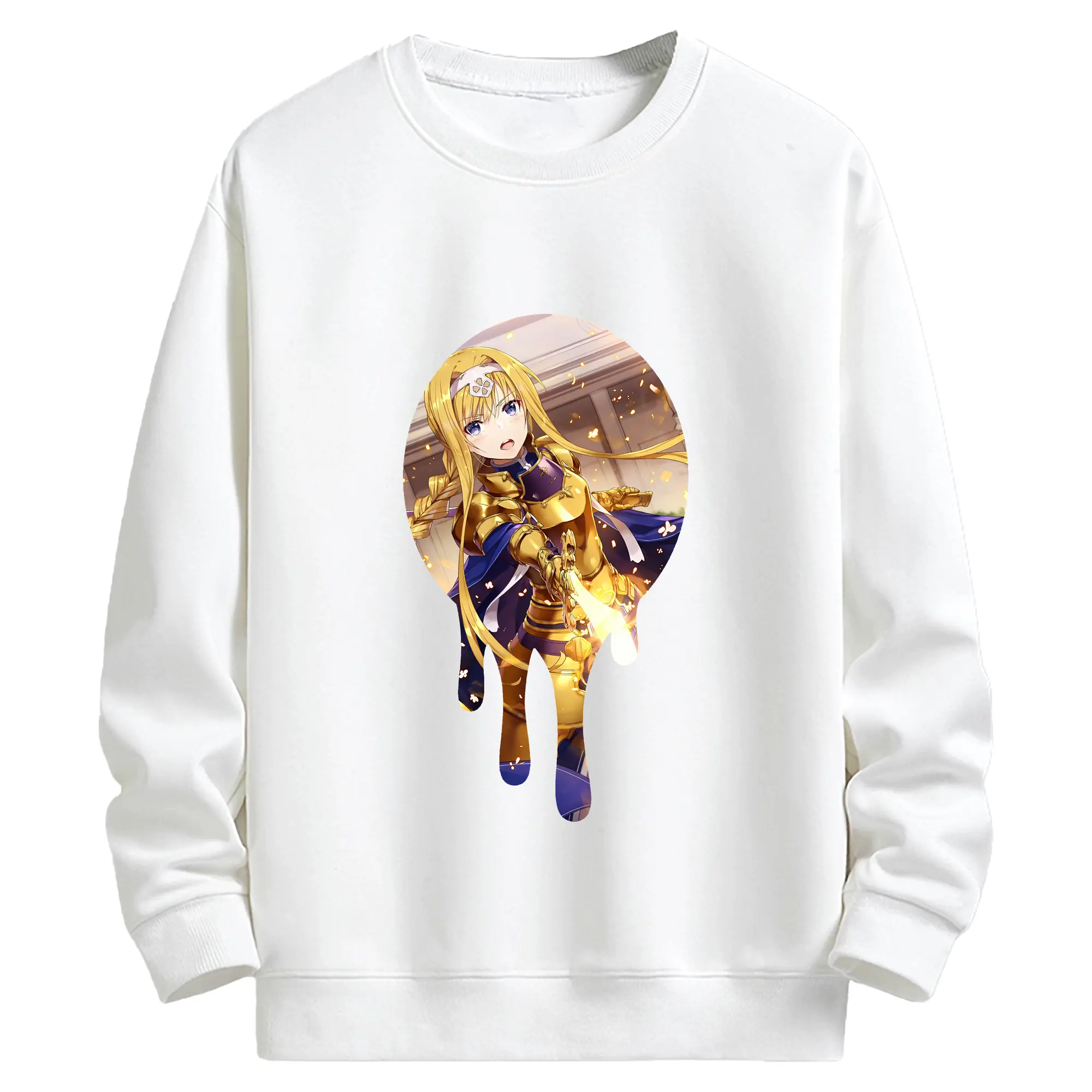 ソードアートオンライン グッズ アリス・ツーベルク - キッズ クルーネックスウェットシャツ ・ フロントプリント ・ 綿80％ ポリエステル20％ ・ 快適 通学 スポーツ 日常使い お散歩用