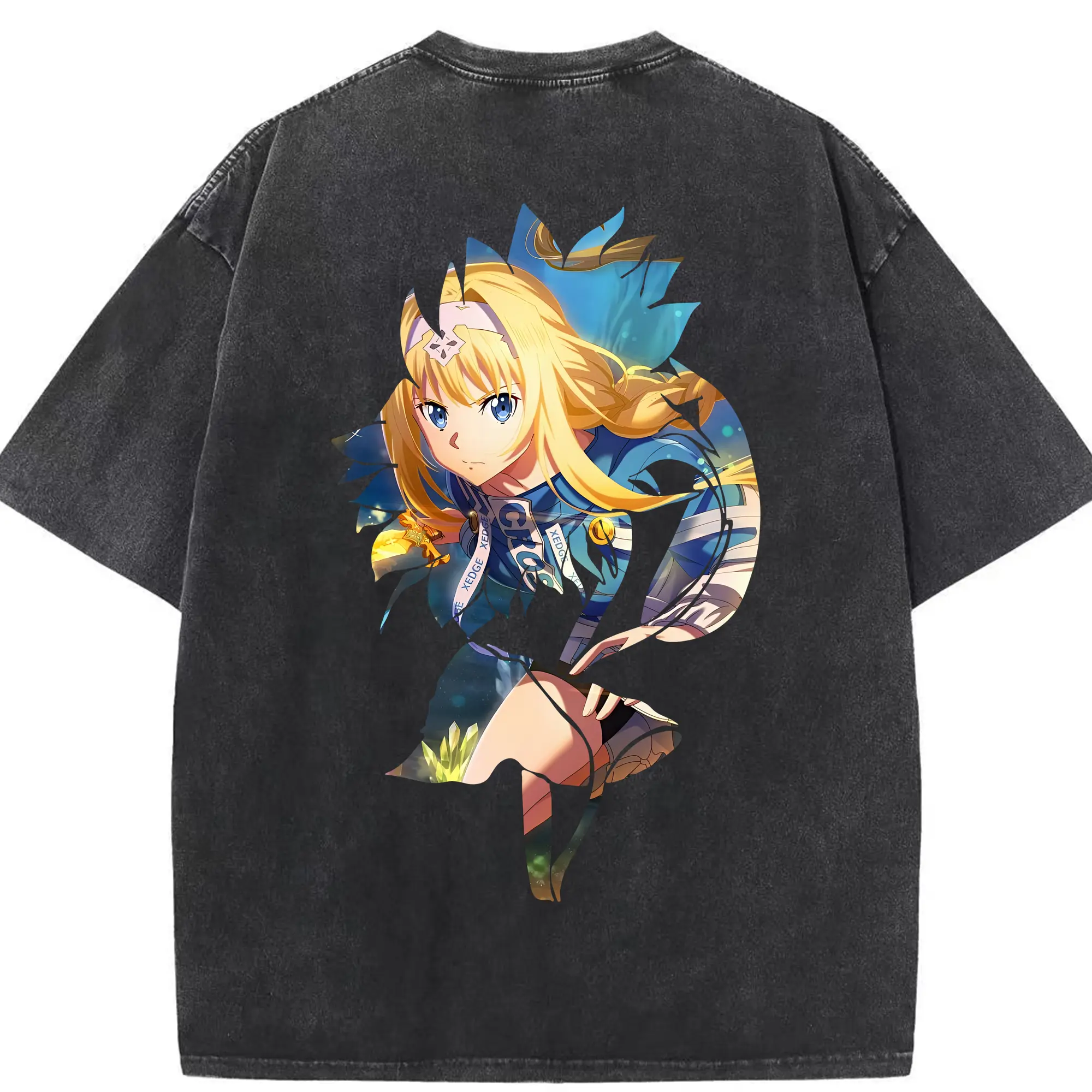 ソードアートオンライン グッズ アリス・ツーベルク - 綿100％ ヴィンテージ風 半袖Tシャツ ・ 背面プリント ・ 柔らか肌触り ・ 通気性 快適 ・ スポーツ カジュアル 外出用