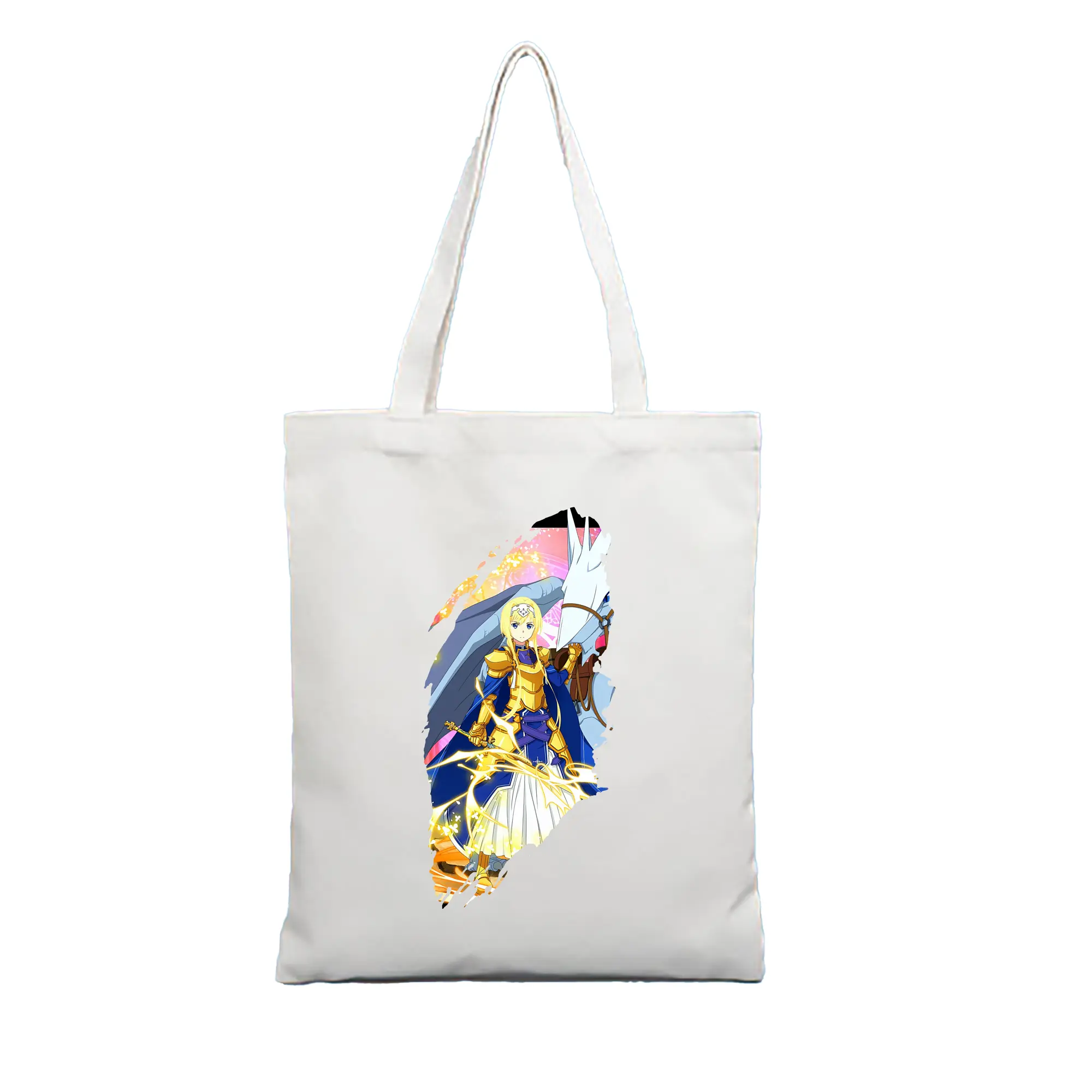 ソードアートオンライン グッズ アリス・ツーベルク - 縦型キャンバス手提げバッグ（トートバッグ） ・ キャンバス素材 ・ ショッピング用 ・ 軽量 丈夫 お手入れ簡単