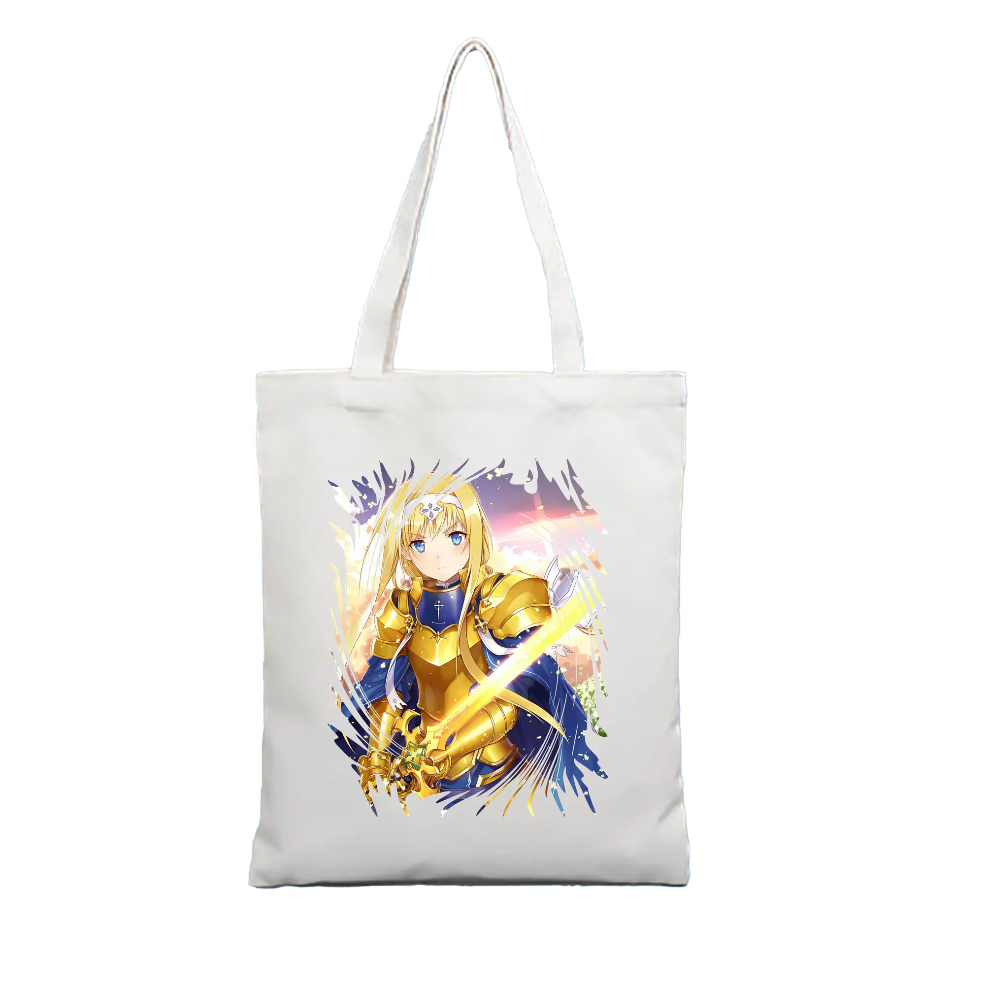 ソードアートオンライン グッズ アリス・ツーベルク - 縦型キャンバス手提げバッグ（トートバッグ） ・ キャンバス素材 ・ ショッピング用 ・ 軽量 丈夫 お手入れ簡単