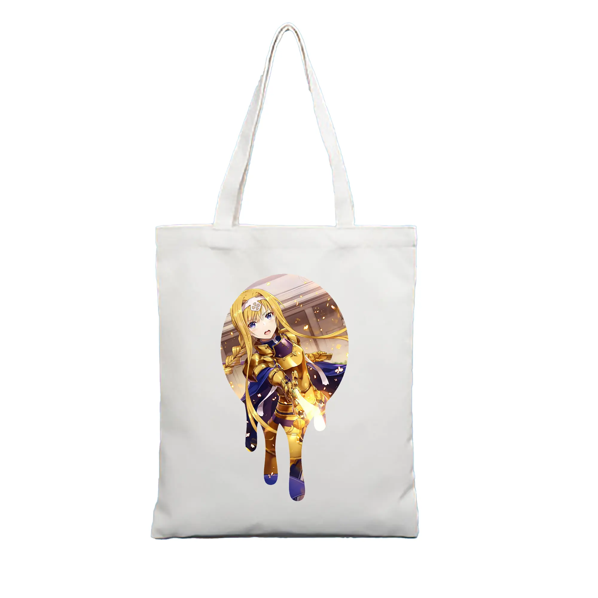 ソードアートオンライン グッズ アリス・ツーベルク - 縦型キャンバス手提げバッグ（トートバッグ） ・ キャンバス素材 ・ ショッピング用 ・ 軽量 丈夫 お手入れ簡単