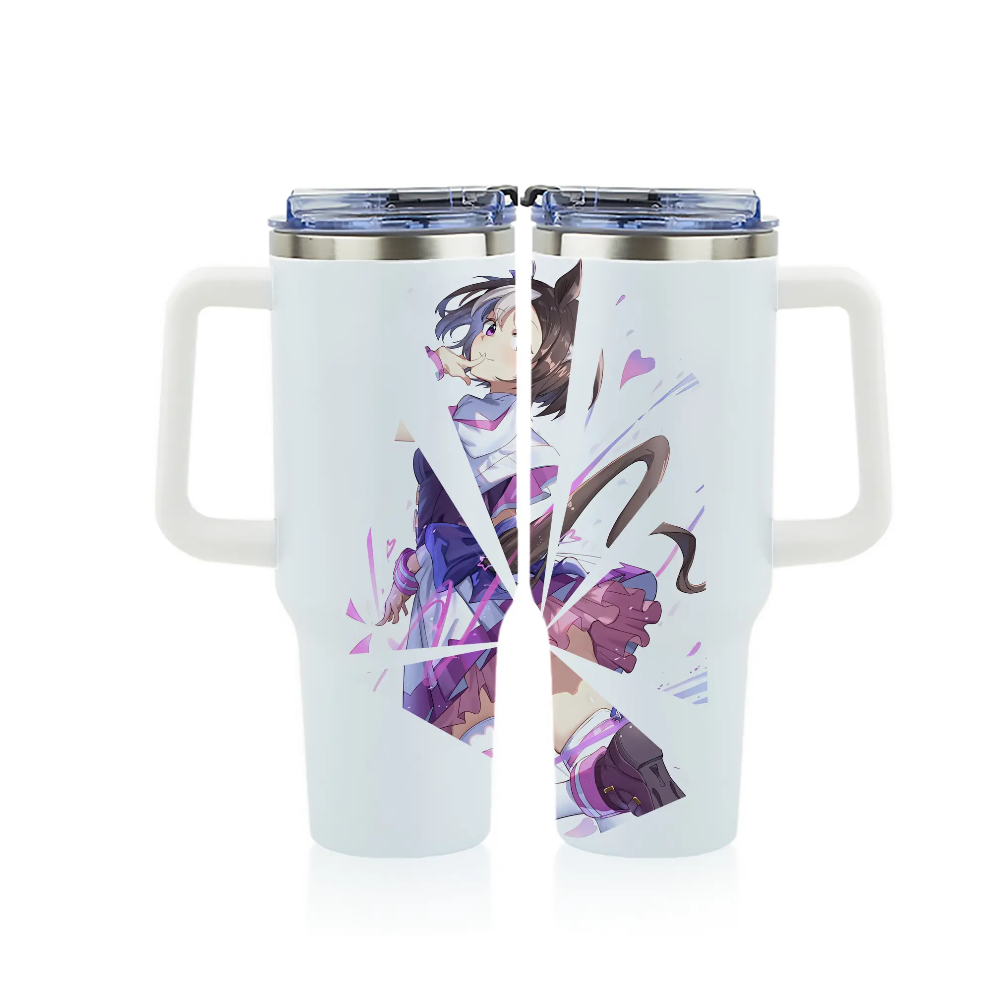 ウマ娘 プリティーダービー グッズ スペシャルウィーク - 1200mL フルプリント車用タンブラー ・ 304ステンレス 内側 ・ 201ステンレス 外側 ・ 保温 保冷 ・ 通勤 ドライブ アウトドア用