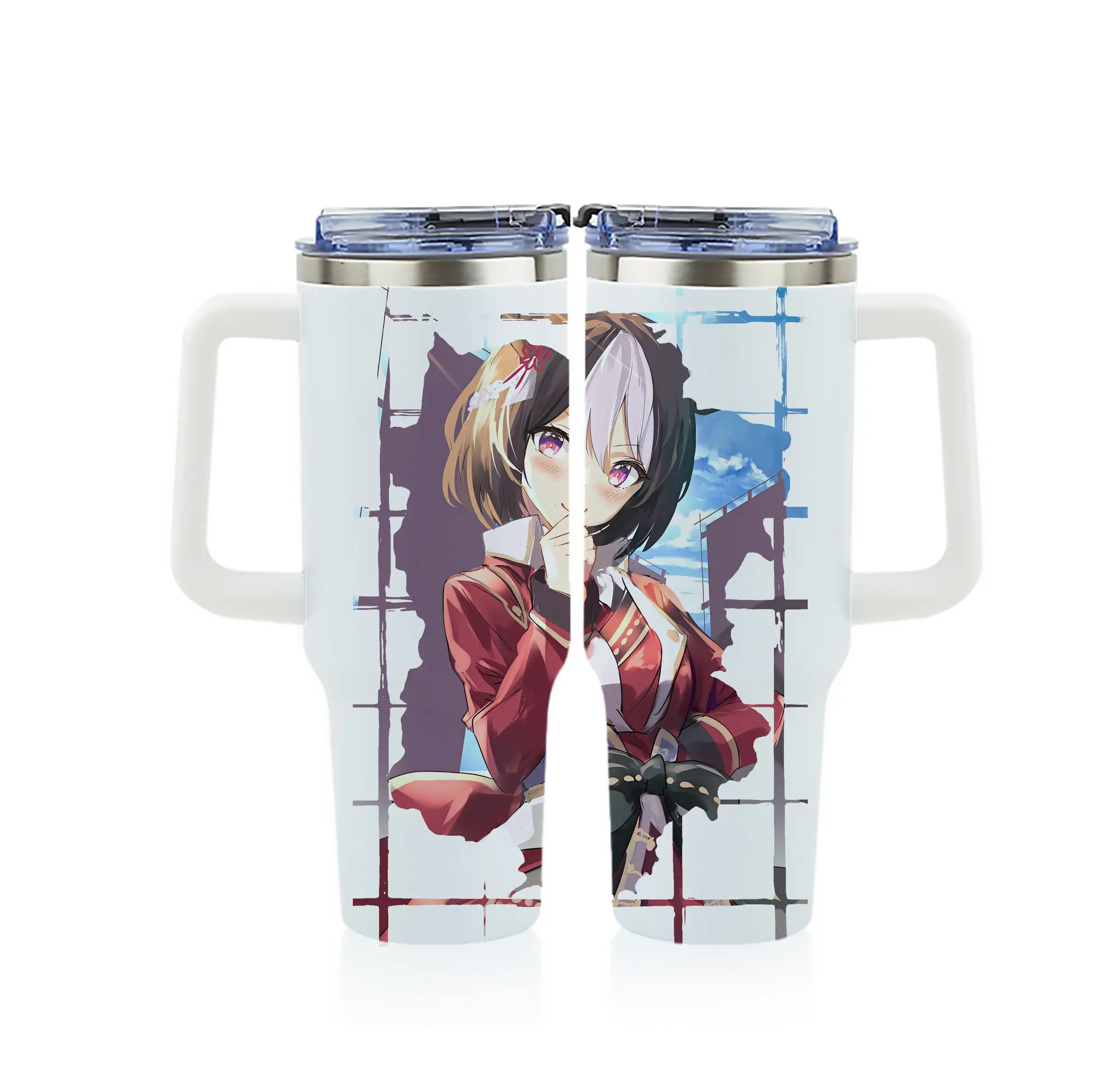 ウマ娘 プリティーダービー グッズ スペシャルウィーク - 1200mL フルプリント車用タンブラー ・ 304ステンレス 内側 ・ 201ステンレス 外側 ・ 保温 保冷 ・ 通勤 ドライブ アウトドア用