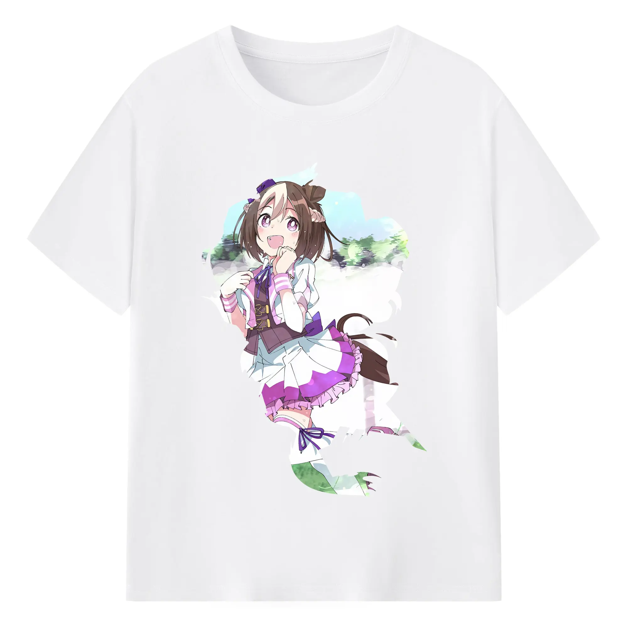 ウマ娘 プリティーダービー グッズ スペシャルウィーク - 綿100％ 半袖Tシャツ ・ フロントプリント ・ 快適 通気性 ・ 日常使い 散歩 スポーツ用
