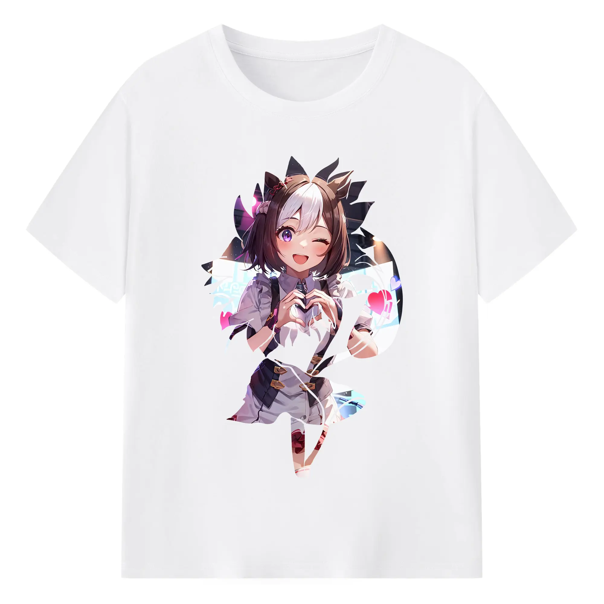 ウマ娘 プリティーダービー グッズ スペシャルウィーク - 綿100％ 半袖Tシャツ ・ フロントプリント ・ 快適 通気性 ・ 日常使い 散歩 スポーツ用