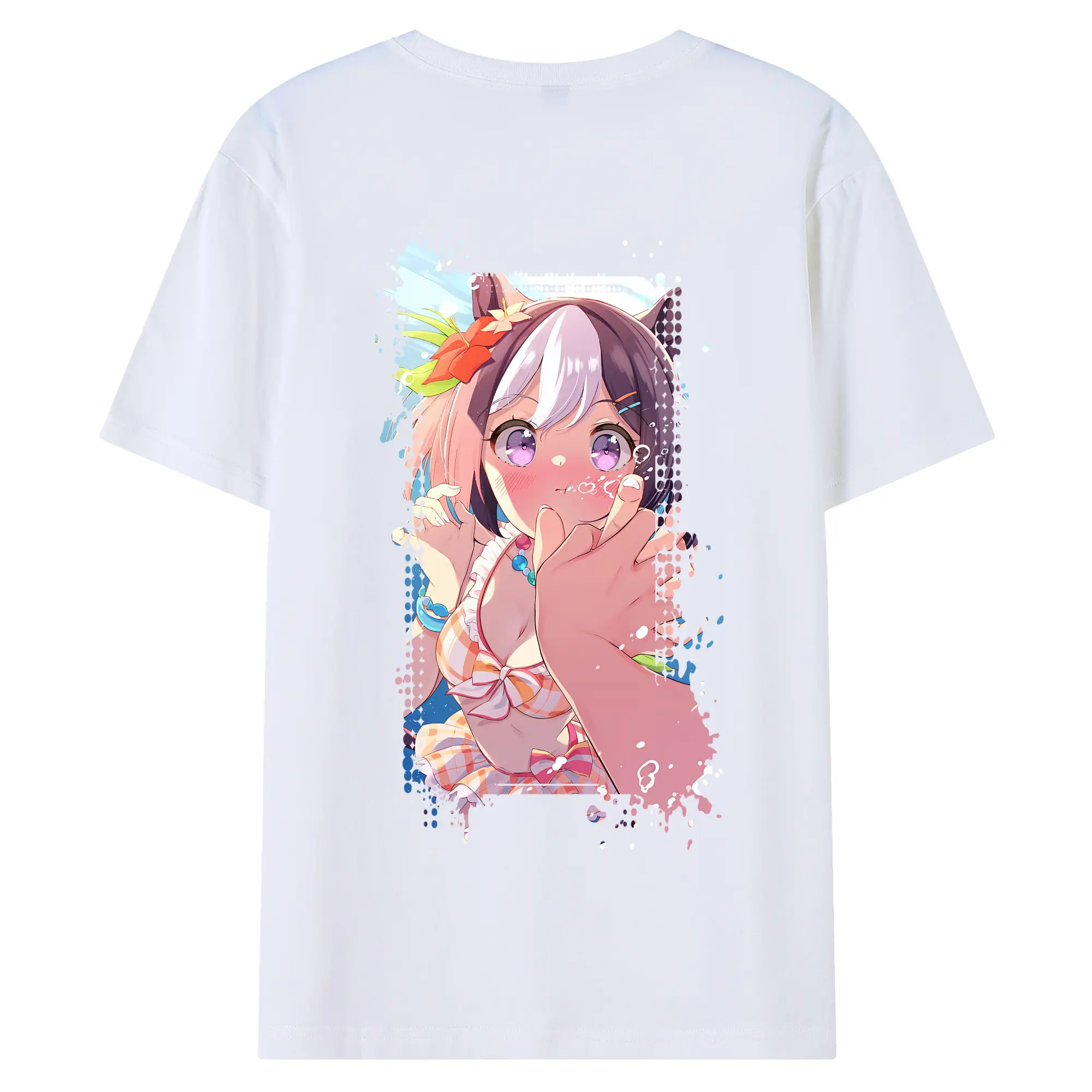 ウマ娘 プリティーダービー グッズ スペシャルウィーク - 綿100％ 半袖Tシャツ ・ バックプリント ・ 快適 通気性 ・ 日常使い 散歩 スポーツ用